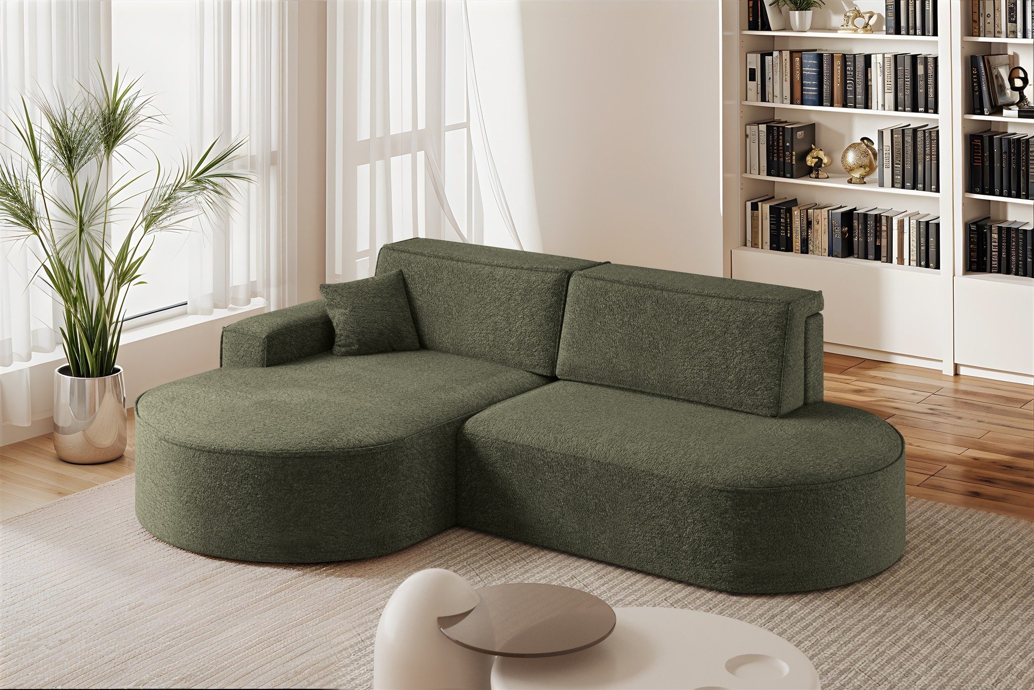 Fun Möbel Ecksofa Schlafsofa Sofa FUN CASTELO, Ottomane Rechts oder Links, inkl. Bettkasten und 1 x Zierkissen