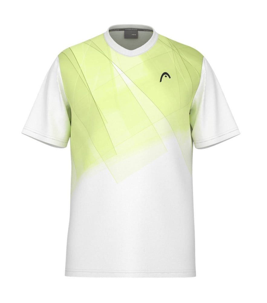 T-Shirt Topspin (V-Ausschnitt, Polyester-Interlock) 2025 weiss/lime Herren