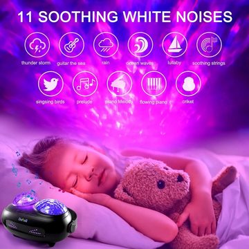 Daskoo LED Nachtlicht Kinder LED Sternenhimmel Projektor Galaxy, für Party, Geschenk, LED fest integriert, mit Fernbedienung/Bluetooth/Musikspieler/Dual-Projektionslinse