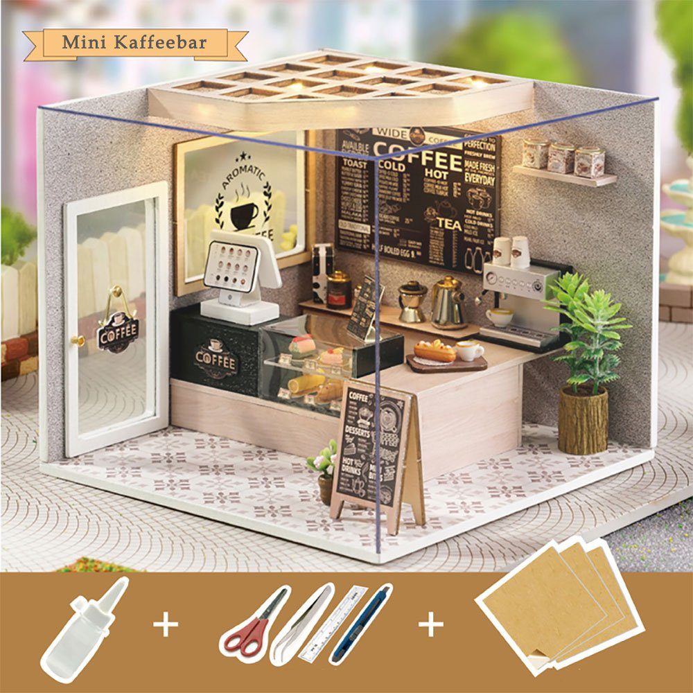 Cute Room 3D-Puzzle DIY holz Miniature Haus Puppenhaus Kaffee, Puzzleteile, günstig online kaufen