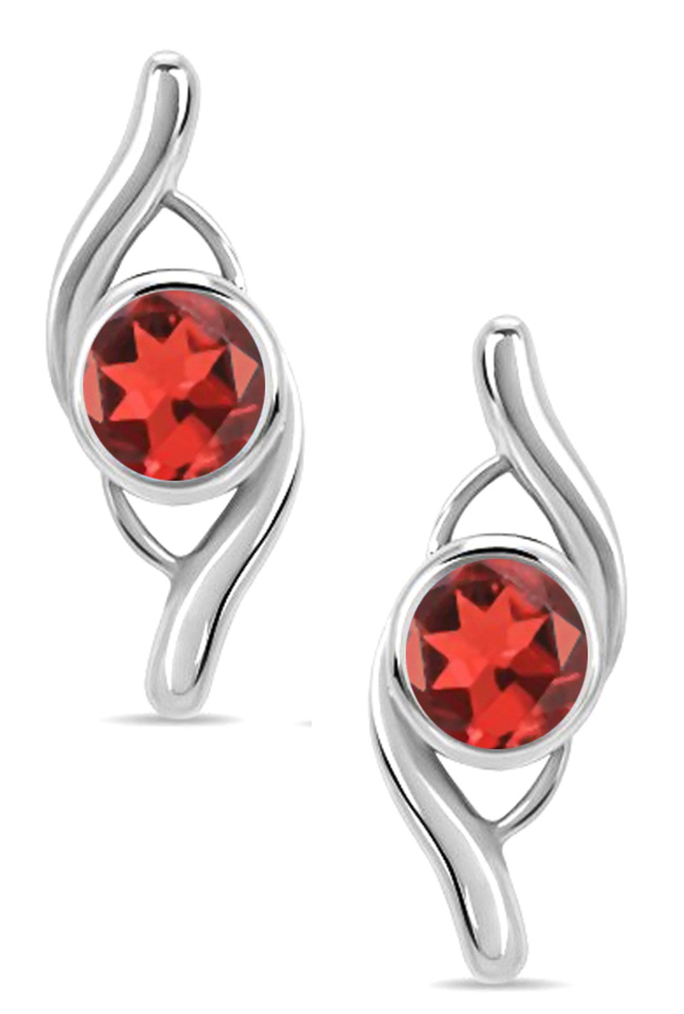 Limana Paar Серьги-гвоздики echte rote Granat Edelsteine 925 Silber Серьги Серьги-гвоздики Schmuck (mit Herz Gravur Dose), für jeden Tag Geschenk für Frauen Damen Freundin Ehefrau Oma