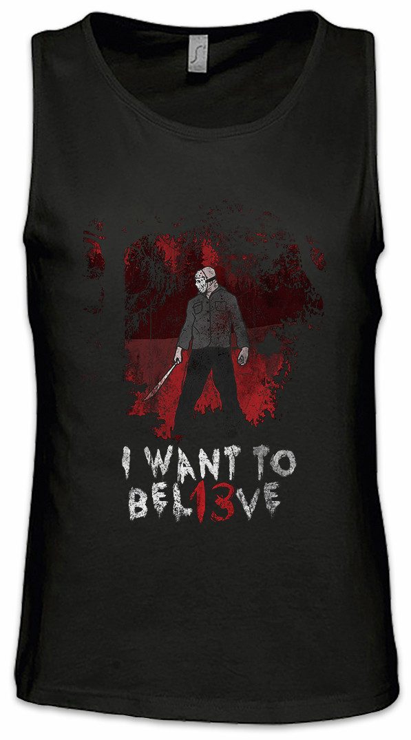 Tanktop I Want To Bel13ve Ärmelloses T-Shirt Freitag Horror 13 Vorhees Friday