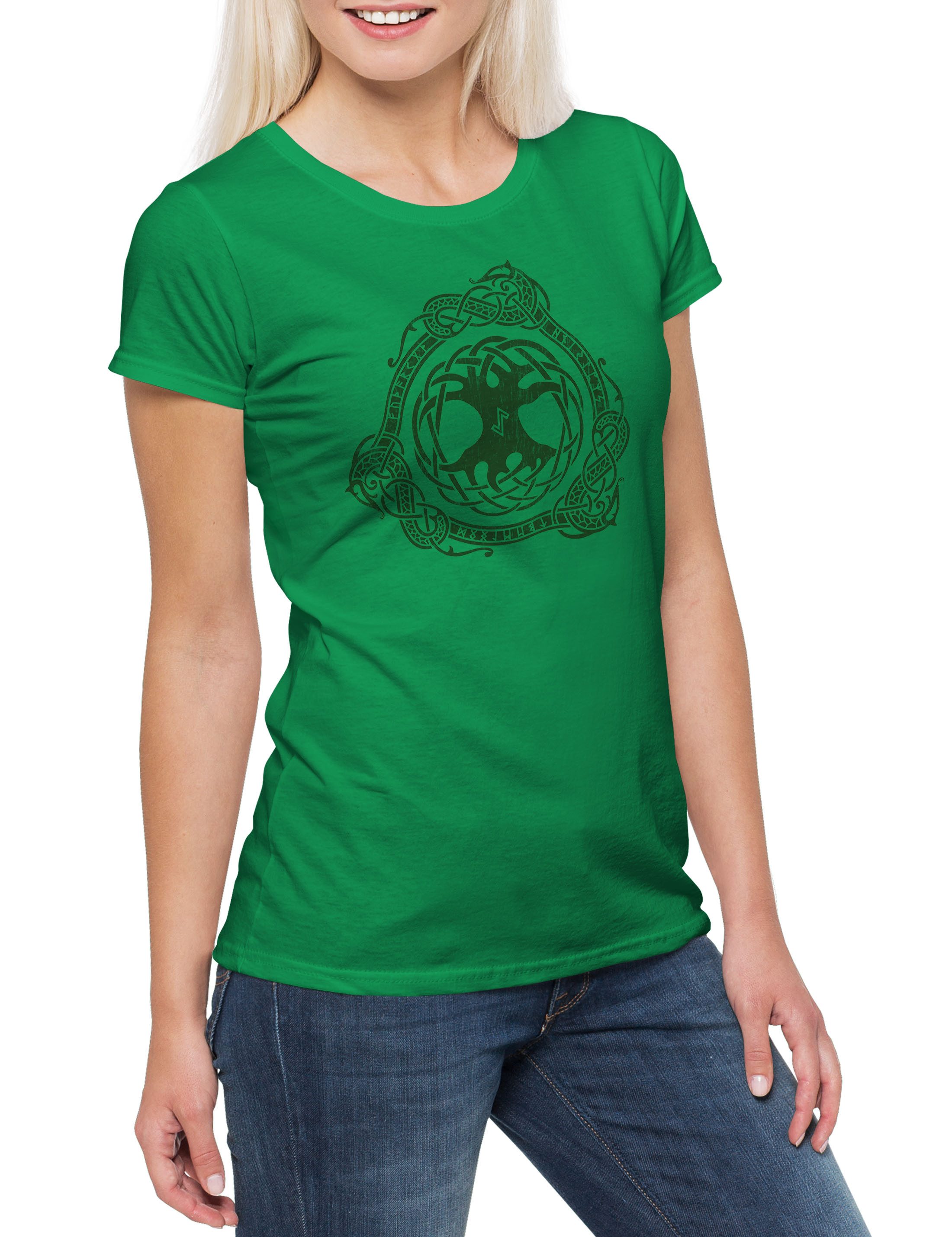 Urban Backwoods Print-Shirt Yggdrasil Norse Dragon günstig online kaufen