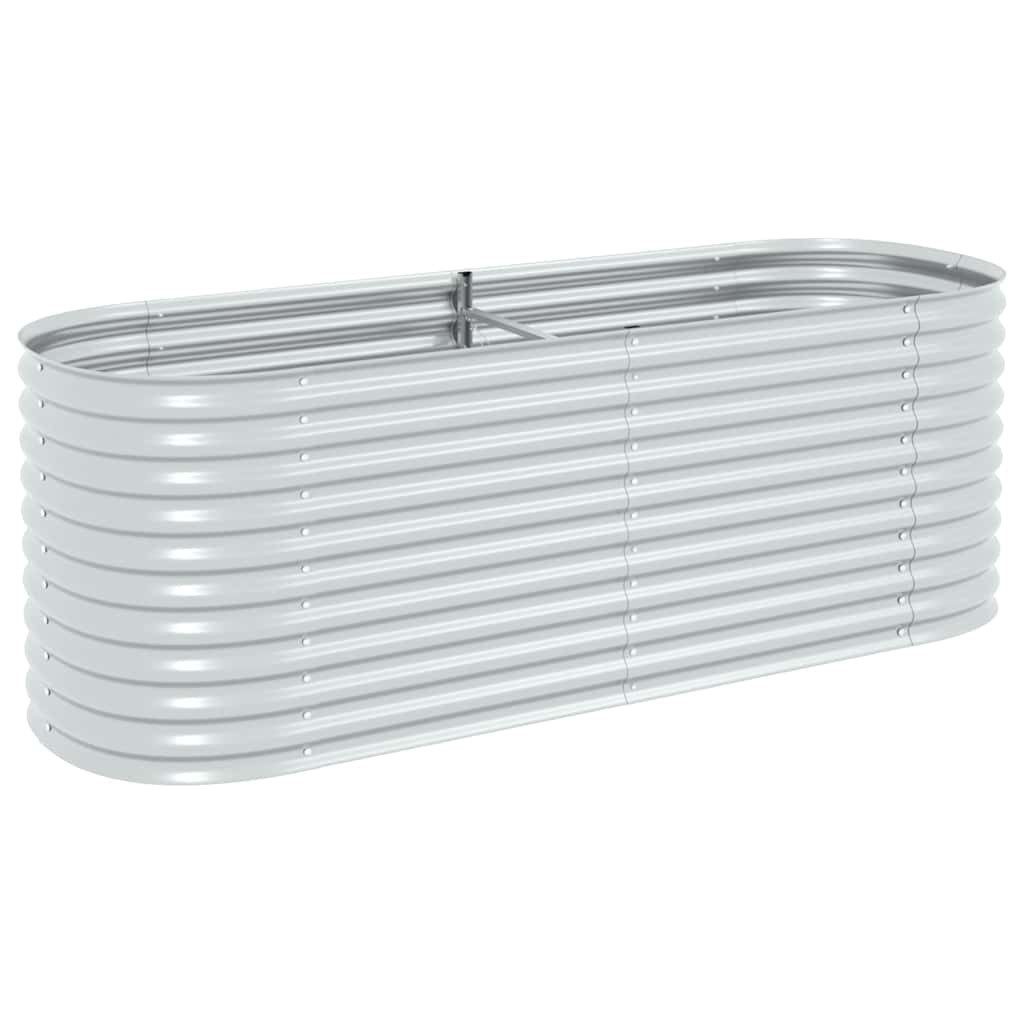 vidaXL Hochbeet Garten-Hochbeet 240 x 80 x 81 cm Verzinkter Stahl Silbern (1 St)