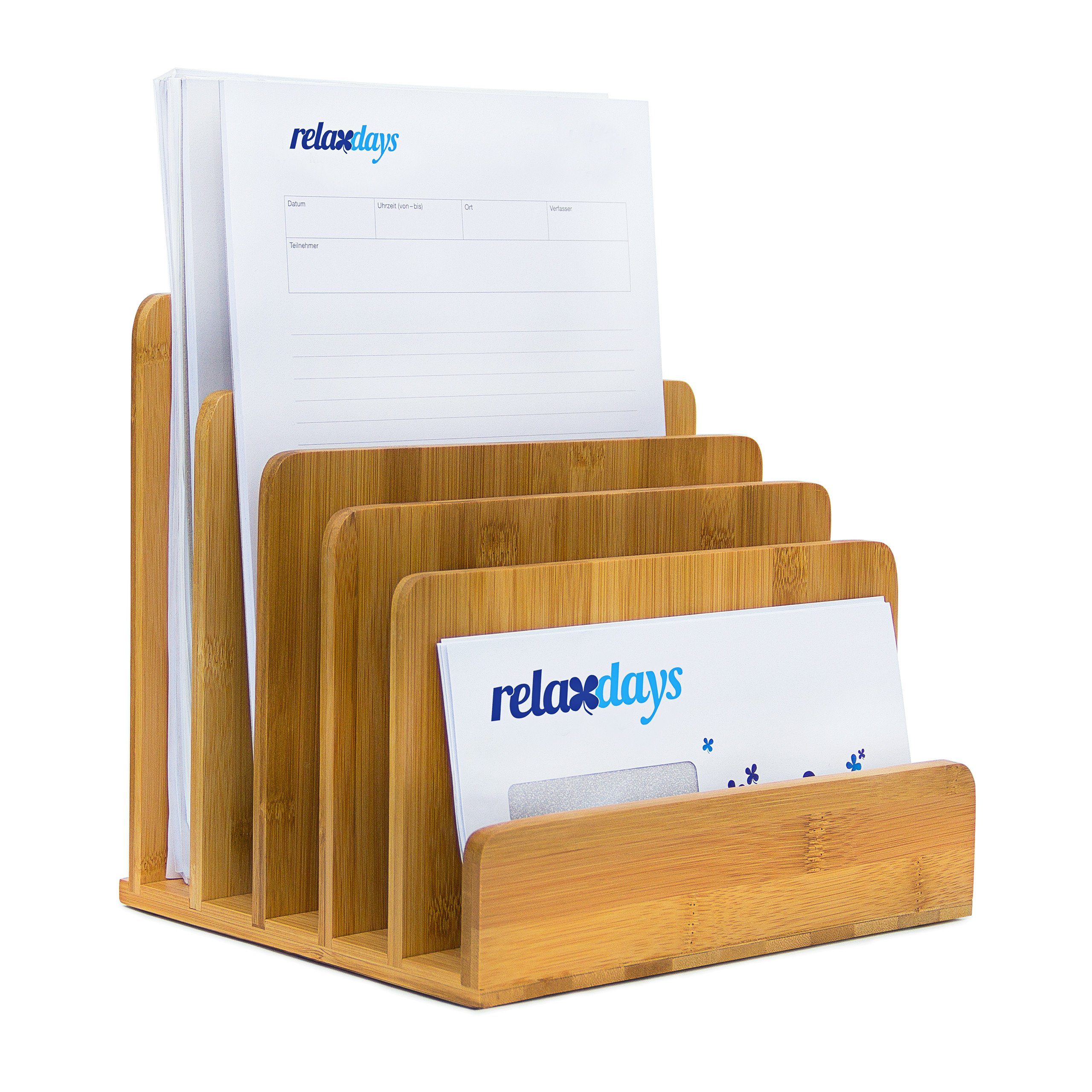 relaxdays Organisationsmappe Dokumentenhalter Bambus (1-St)