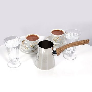 SERENK Teekanne Serenk Definition Türkische Kaffeekanne Set, Mokkakanne aus Edelstahl