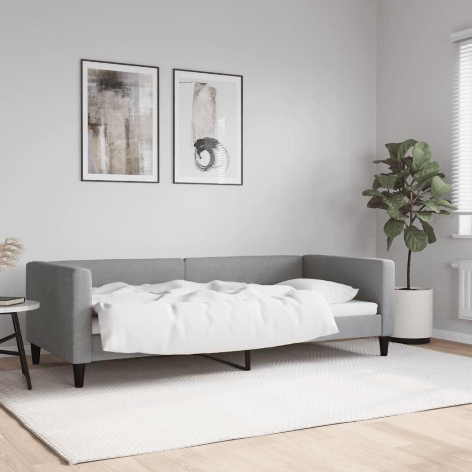 LuxusKollektion Schlafsofa Sofabett 2in1 Doppelschlafstuhl 90 x 200 ohne Matratze Hellgrau