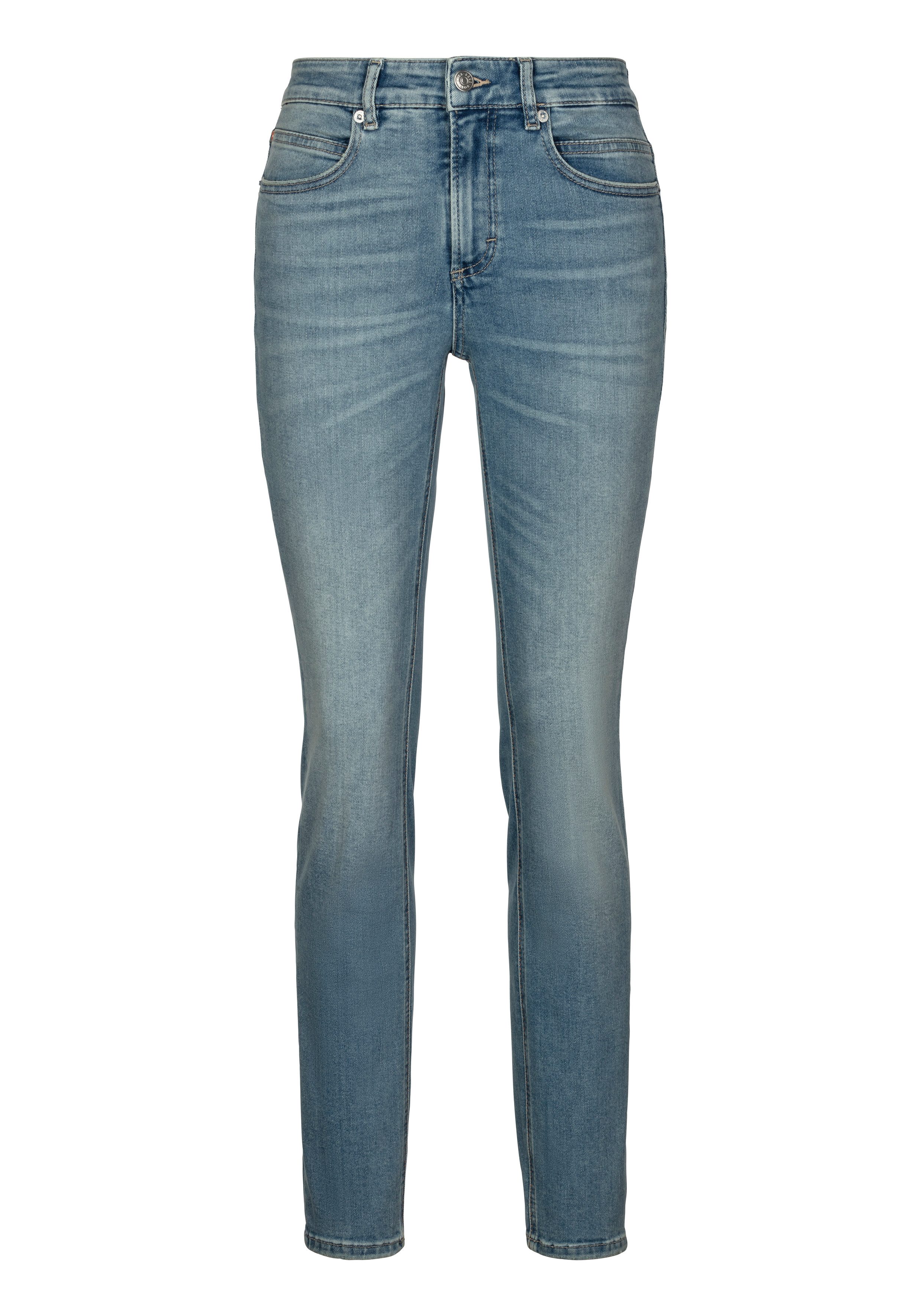 BOSS ORANGE Skinny-fit-Jeans Jackie Mid Rise, Mid Waist Premium Damenmode (BOSS ORANGE DENIM) im Vintage Look, BOSS Logo