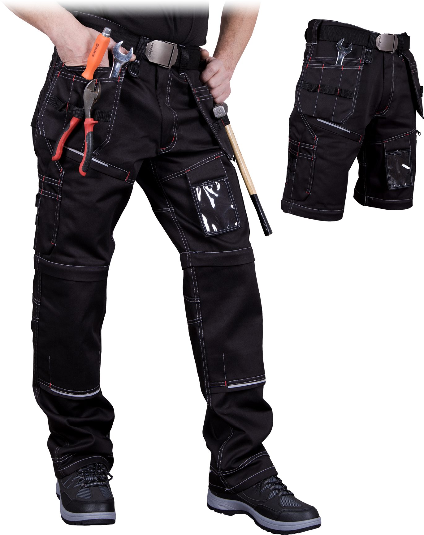 LEBER & HOLLMANN Arbeitshose Arbeitshose Multifunktionshose kurz/lang 2 in 1 Kurz Hose