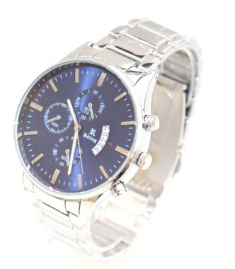 Rötting Design Quarzuhr Herrenuhr Quarz aus der Collection "Rötting" blaues Ziffernblatt Datumsanzeige in Chrono-Look Design Handgelenkumfang 18 bis 22 cm wählbar