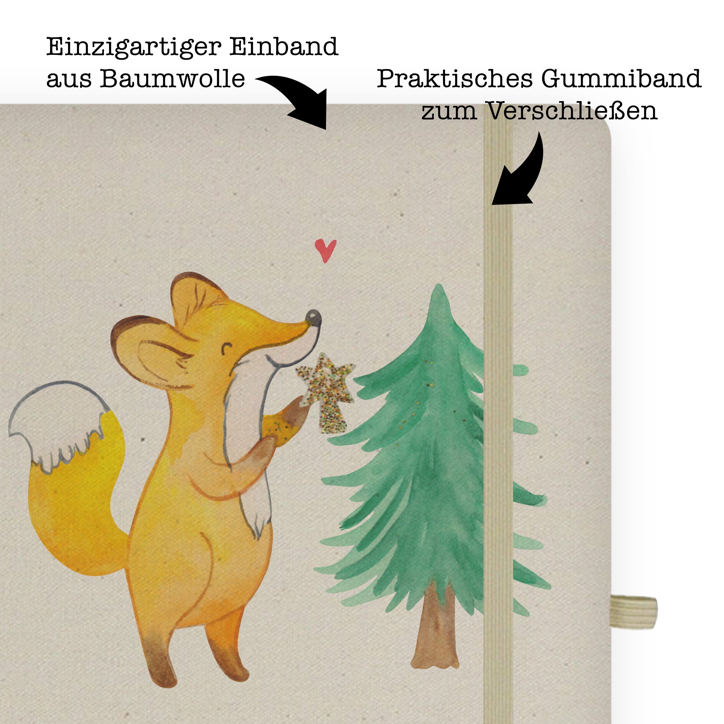 Mr. & Mrs. Fuchs Weihnachtsbaum - Nikolaus Notizheft, Geschenk, Transparent Notizbuch Panda 