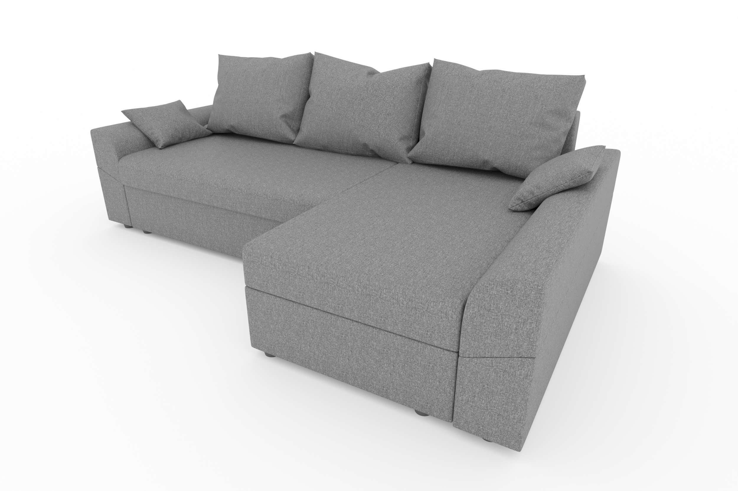 Ecksofa L-Form, mit Stylefy Modern mit Sitzkomfort, Eckcouch, Aurora, Sofa, Design Bettfunktion, Bettkasten,