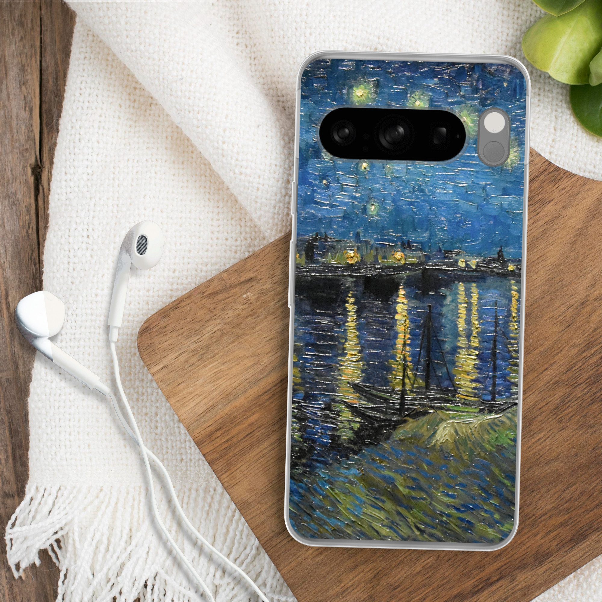 MuchoWow Handyhülle für Google Pixel 8 Pro Sternennacht über der Rhone - Van Gogh - Kunst, Phone Case, Silikon, Schutzhülle Dünn