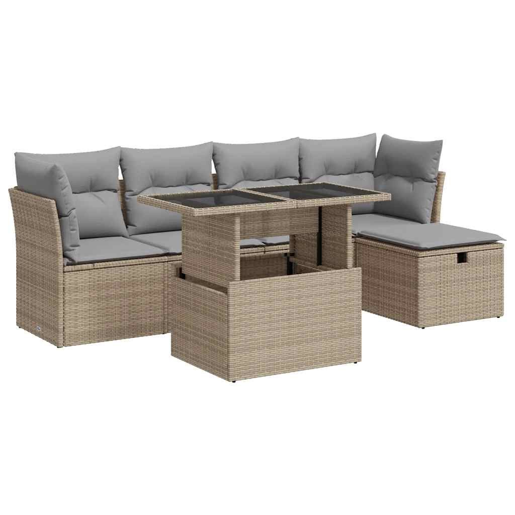 vidaXL Gartenlounge-Set 6-tlg. Garten-Sofagarnitur mit Kissen günstig online kaufen