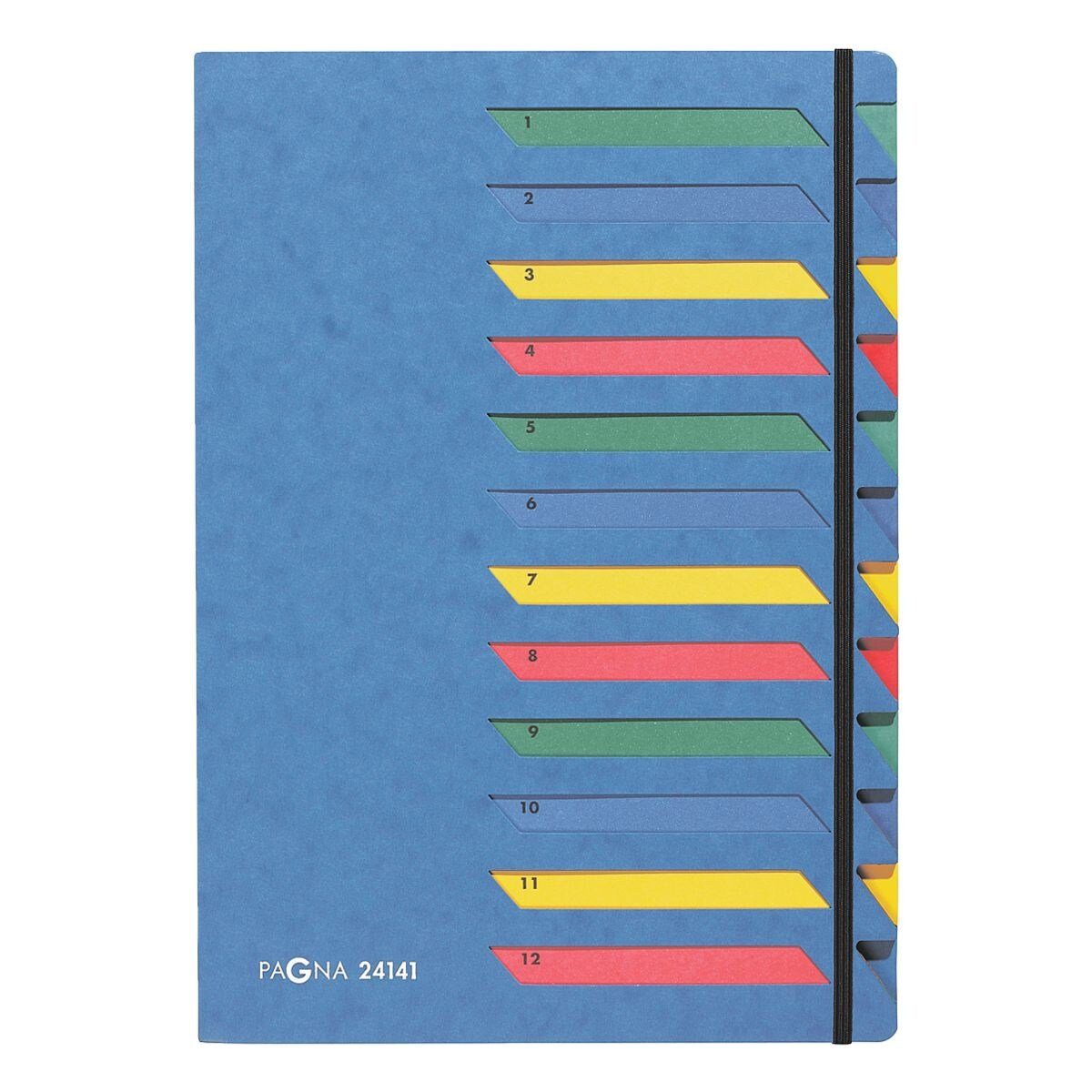 PAGNA Organisationsmappe Desk Organizer, 1-12, 12 Fächer, dehnbarer Rücken, farbige Taben