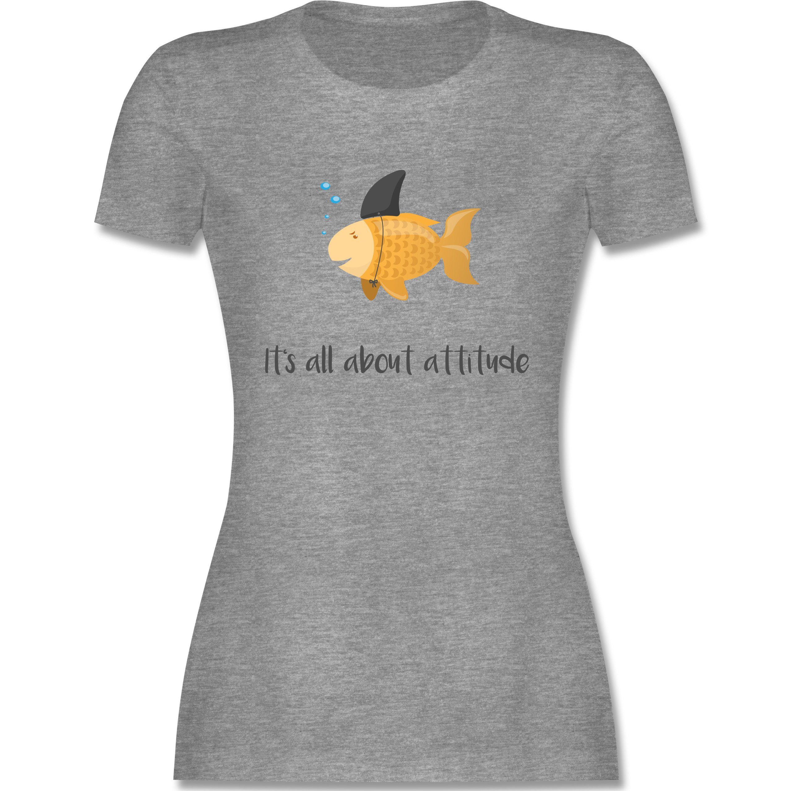 Shirtracer TShirt »It's all about attitude Sprüche Statement mit Spruch Damen Premium T