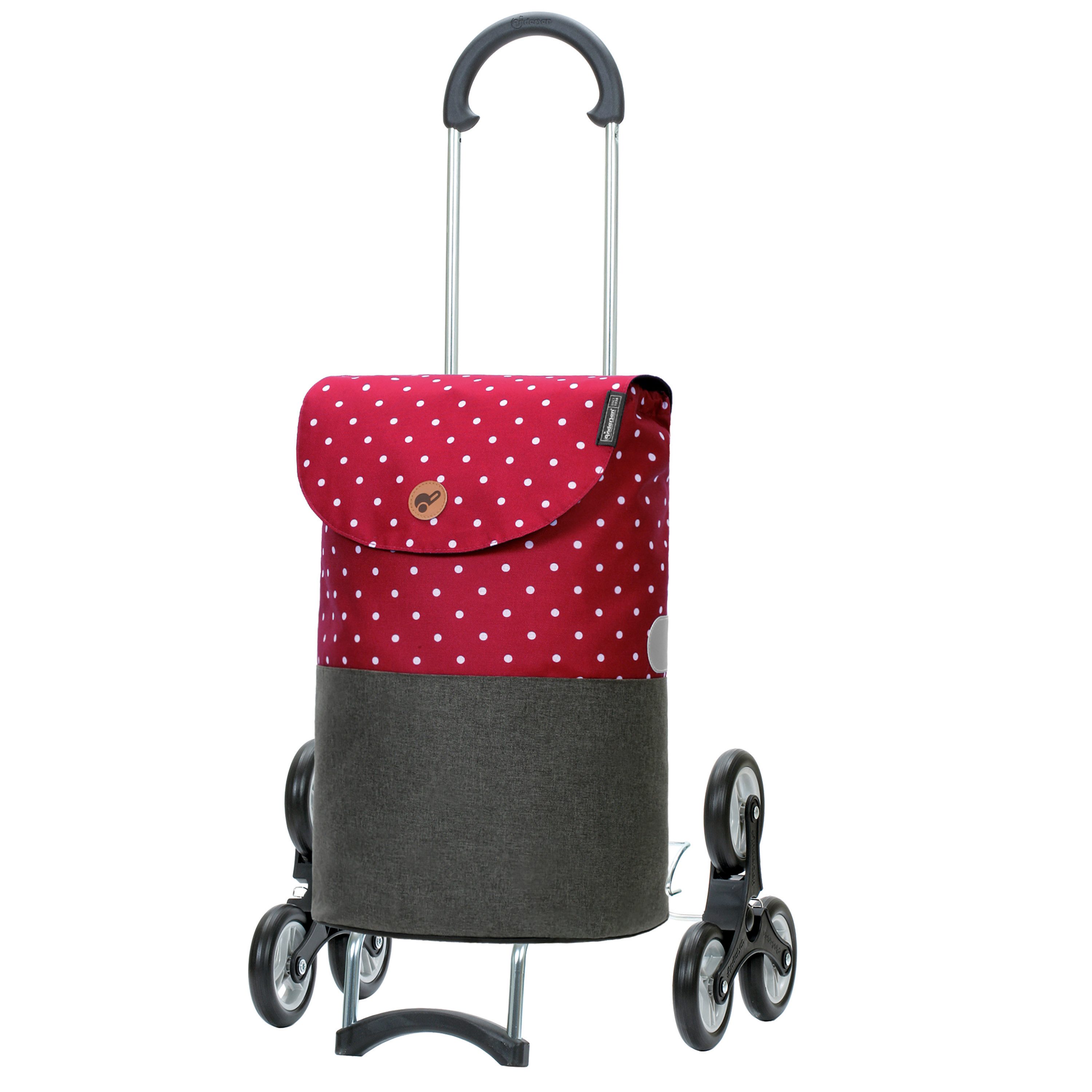 Andersen Einkaufstrolley Treppensteiger Scala Shopper Duko rot, belastbar bis 40kg, wasserabweisend