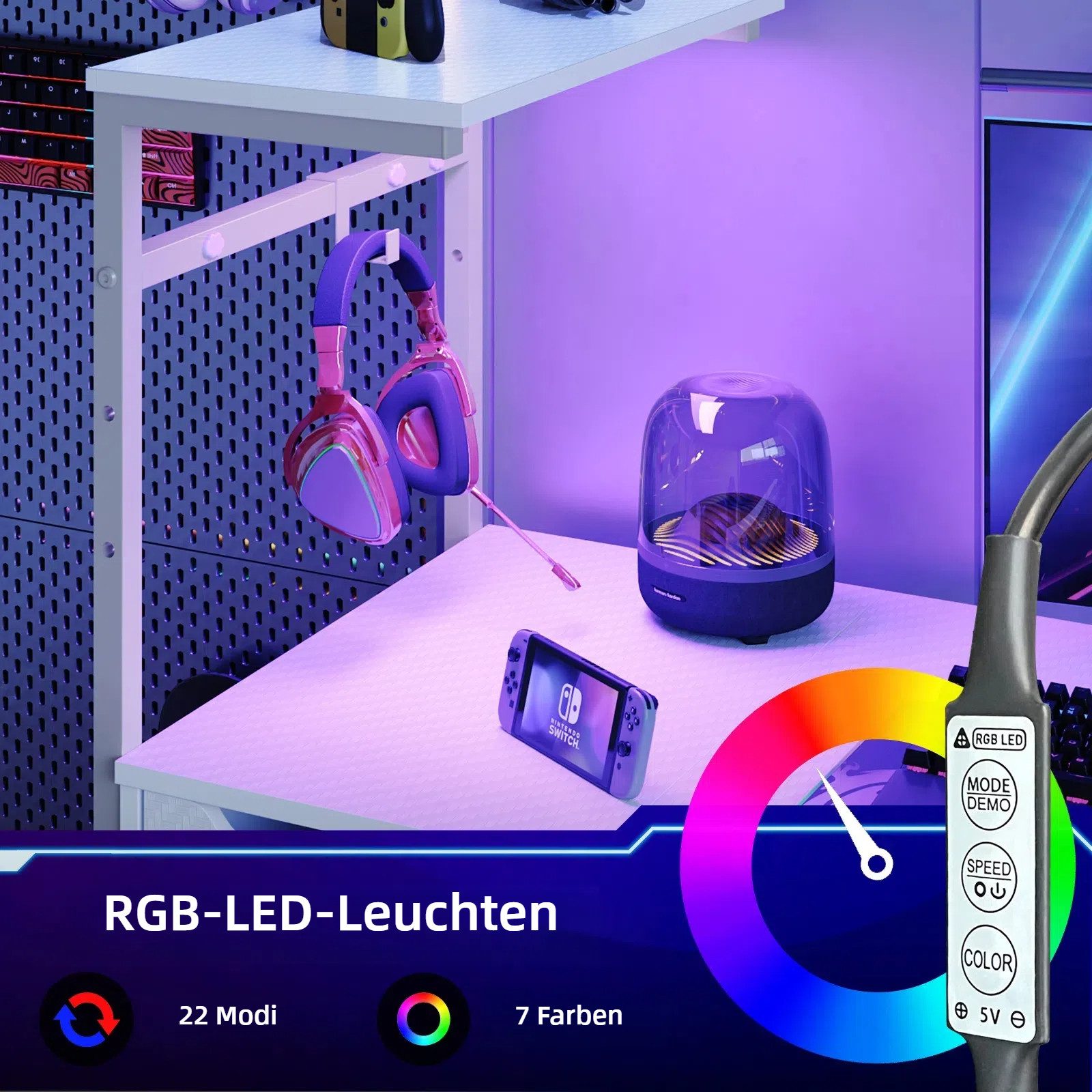Bestier Computertisch Gaming Tisch mit Schublade, günstig online kaufen