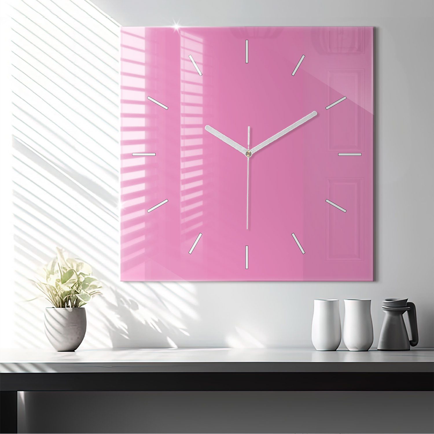 Tulup Wanduhr Wanduhr Modernistische Glaswanduhr 60x60cm Uhr aus gehärtetem Glas