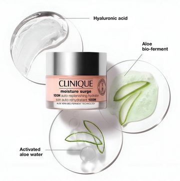 CLINIQUE Tagescreme Moisture Surge™ 100H Auto-Replenishing Hydrator hydratisierende hydratisierende Gel-Creme, Gesichtscreme, Gesichtspflege, Gesicht, 1-tlg., Feuchtigkeitscreme, Gel-Creme, Aloe Vera, Hautpflege