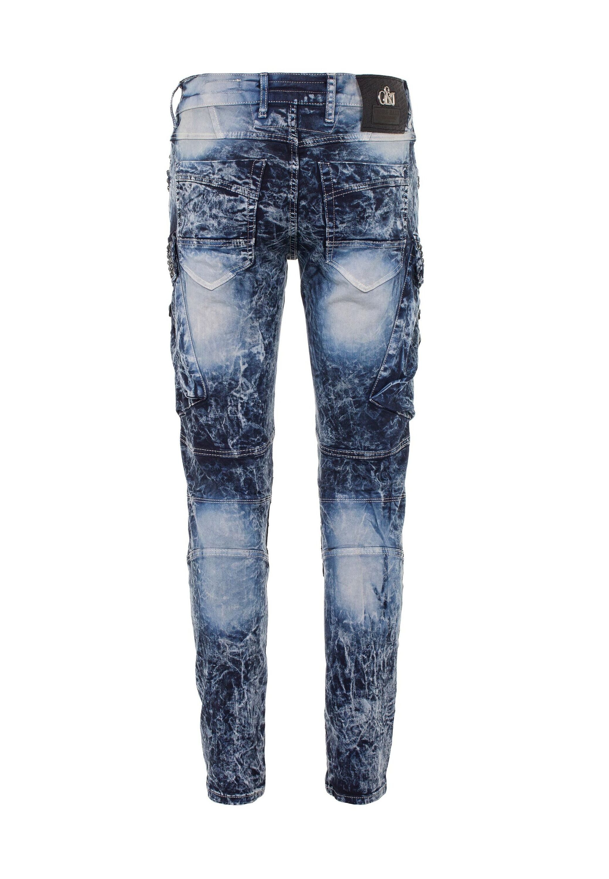 Cipo & Baxx Bikerjeans Jeans Mit Ripp-Details, CD494