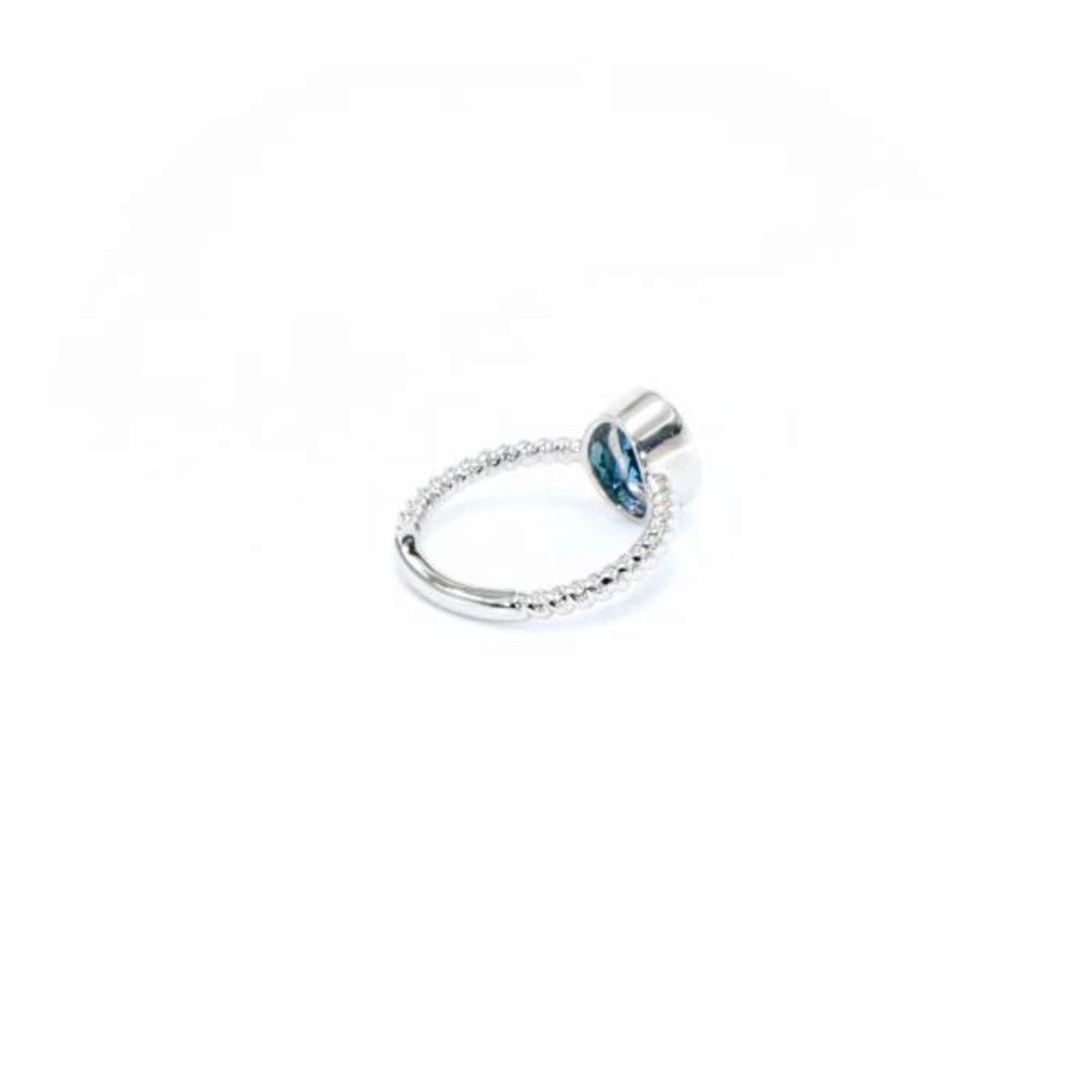 Cavill Solitärring Cavill Ring 1,86 ct petrolblauer Fluorit, 925er Silber platiert (1-tlg)