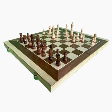 Small Foot Spielesammlung, Backgammon & Schach Backgammon Koffer & Schach, mit 2 Verschlüssen und einem Tragegriff