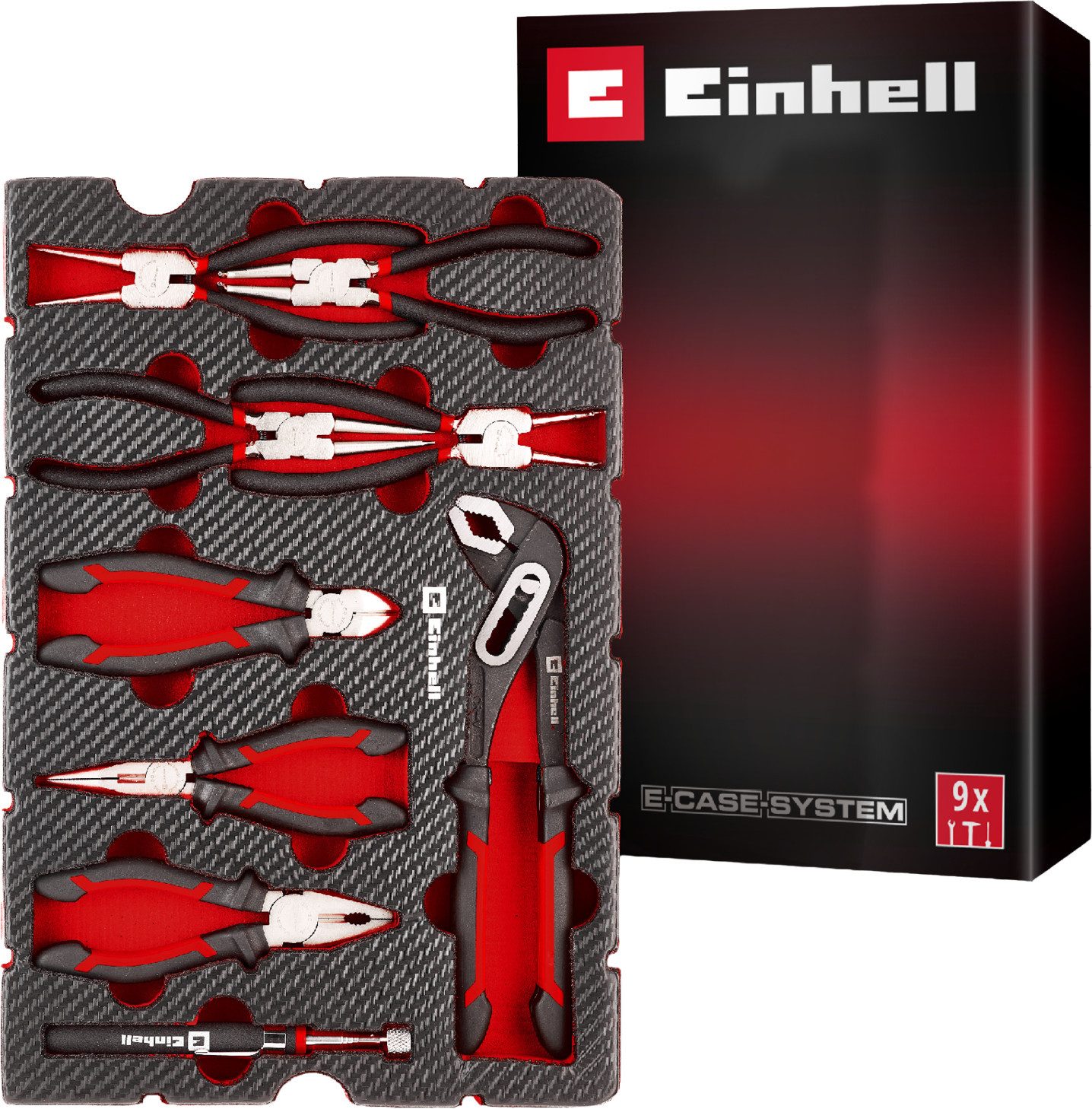 Einhell Werkzeugkoffer E-Case Pad (Set), 9-tlg. Zangen, für E-Case S-F