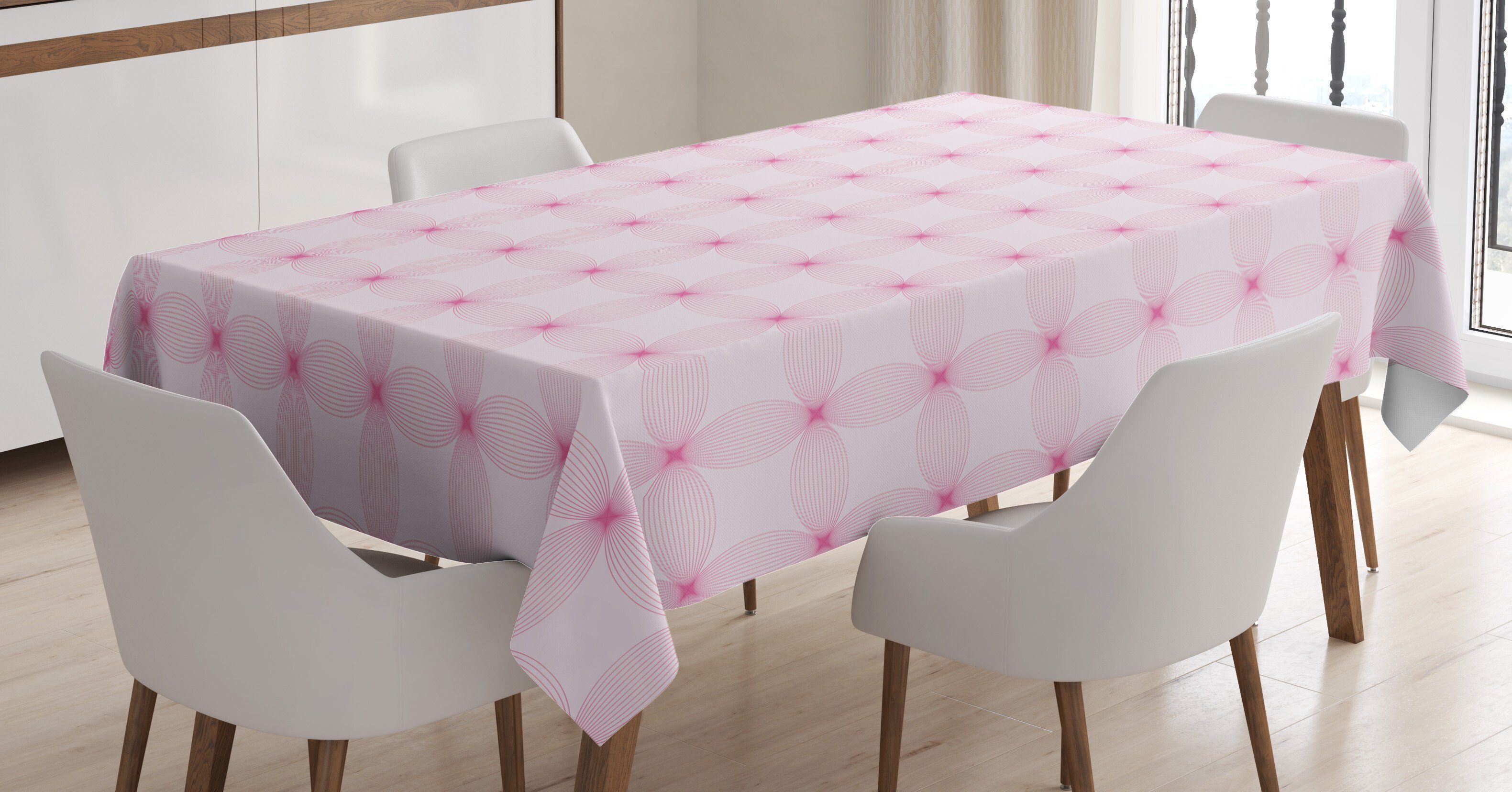 Bereich Klare Tangled Waschbar geeignet Modern Baby-Rosa Farben, Für den Abakuhaus Tischdecke Motive Farbfest Außen