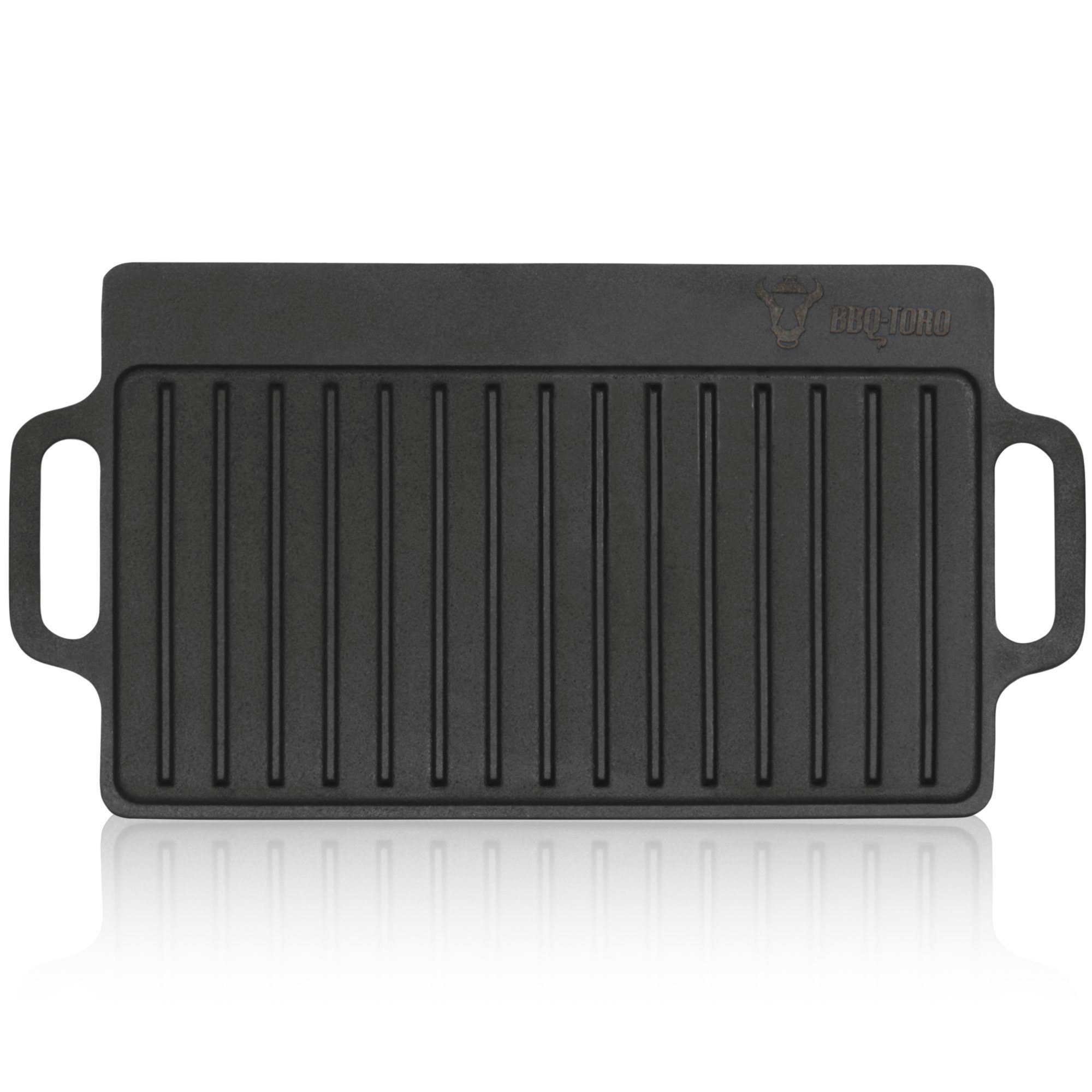 BBQ-Toro Grillplatte Gusseisen, mit Griffen, 40 x 20,5 cm, BBQ Plancha pre-seasoned
