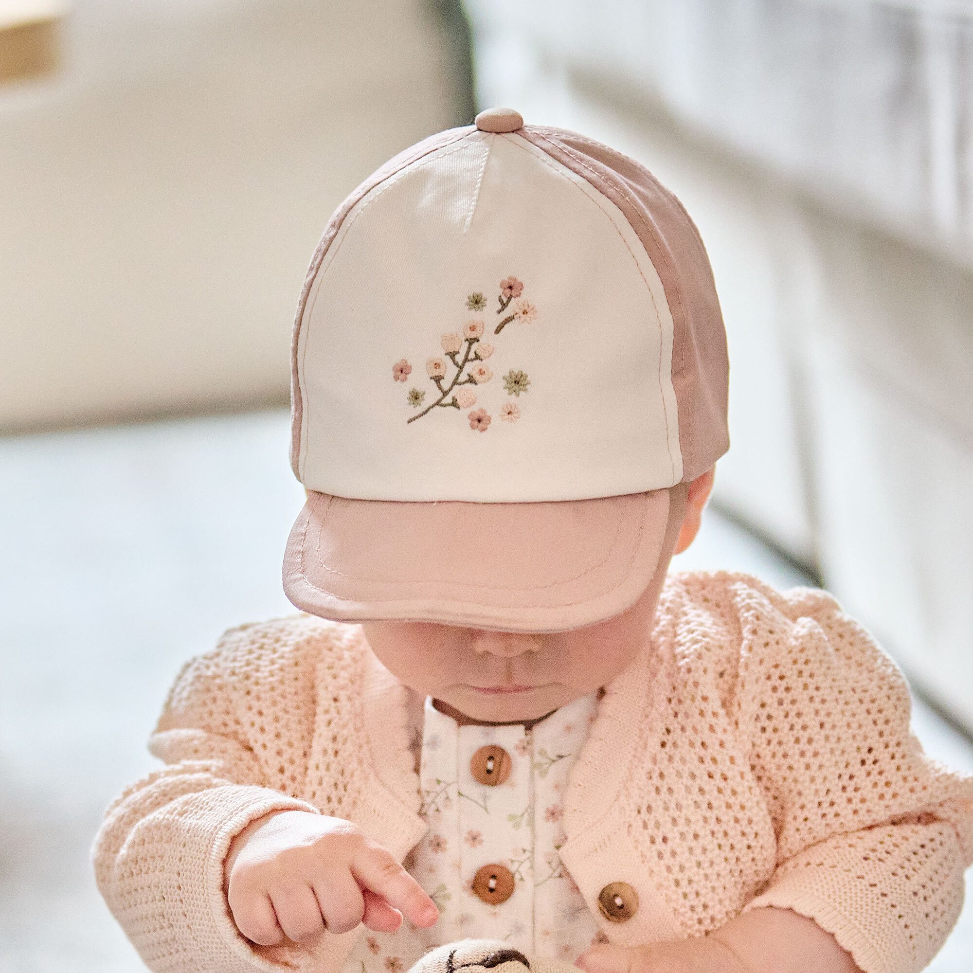MAXIMO Baseball Cap BABY GIRL-Cap Blume, Stickerei Klettverschluß (1-St)