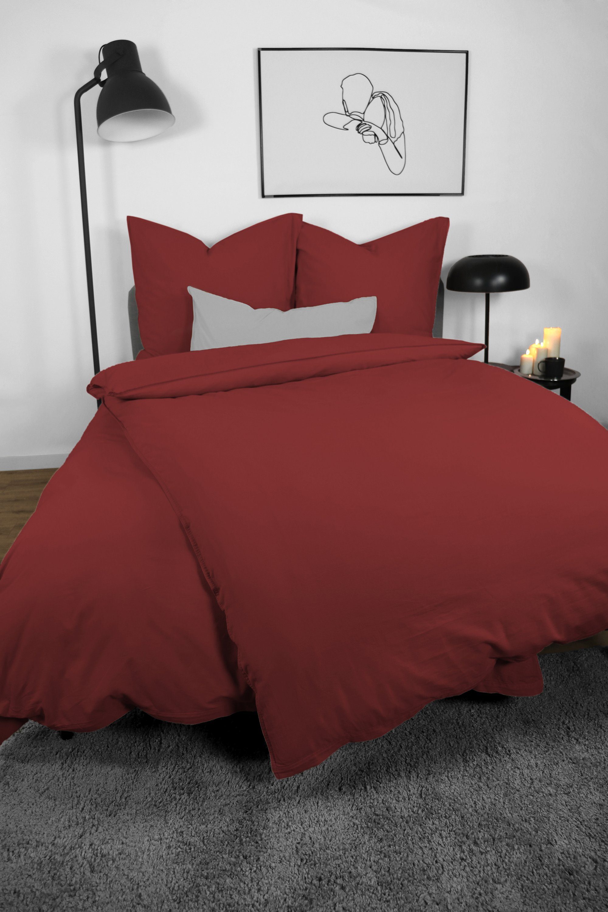 jilda-tex Bettwäsche Lissabon, Renforcé (Bio-Baumwolle), 2 teilig, unifarbe günstig online kaufen