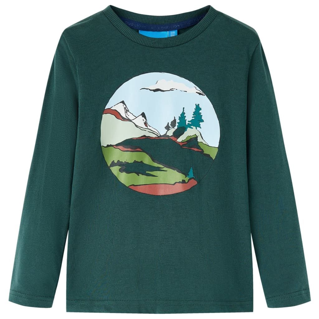 Langarmshirt Kinder-Langarmshirt Dunkelgrün 104