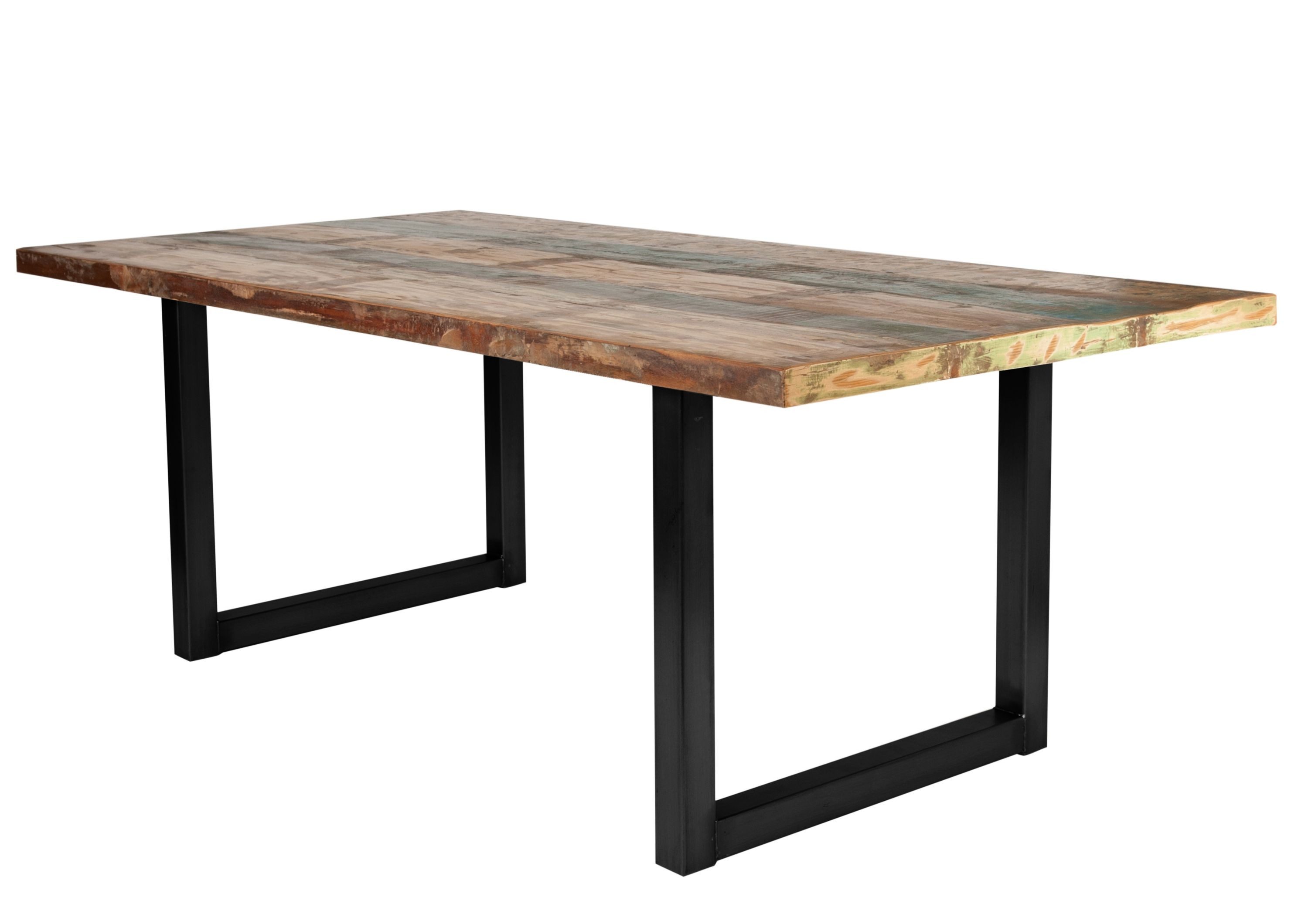 dynamic24 Esstisch, Tisch 220x100 cm buntes Altholz Altholz mehrfarbig