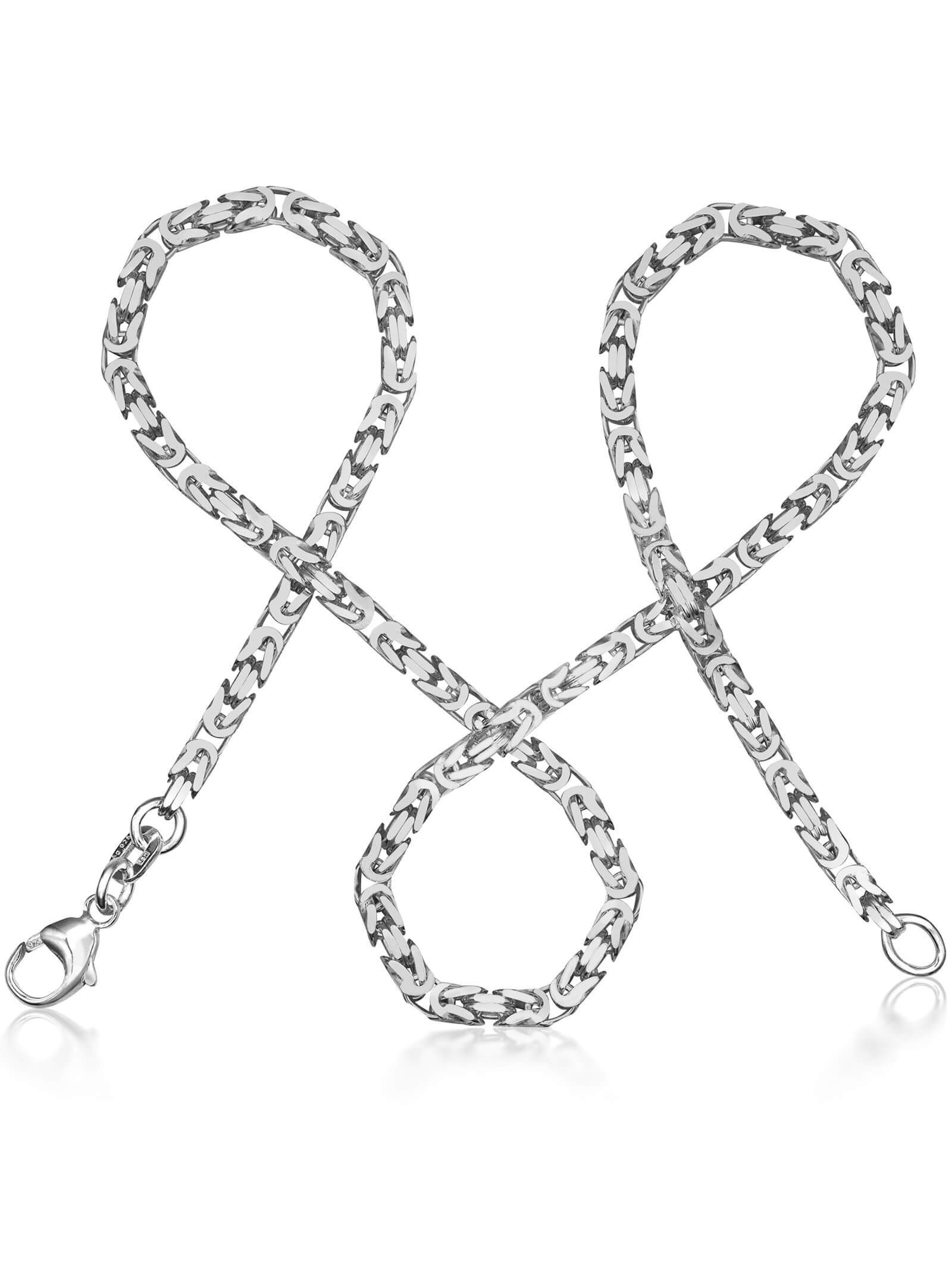 modabilé Königskette Halskette ohne Anhänger ROYAL, Herren Kette 2,8mm, 40cm Silberkette für Männer, Sterling Silber 925