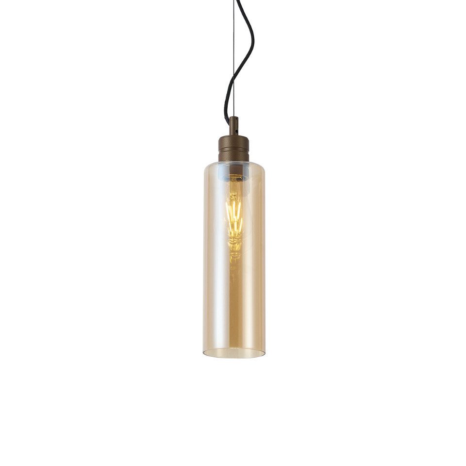 Qazqa Pendelleuchte Stavelot, ohne Leuchtmittel, E27, Bronze, Hotel chic, Stahl, 1-flammig
