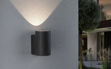 Paulmann LED Außen-Wandleuchte Concrea IP65 110x135mm 3000K 6,8W 300lm 230V schwarzer Sandstein Beton, LED fest integriert, Warmweiß