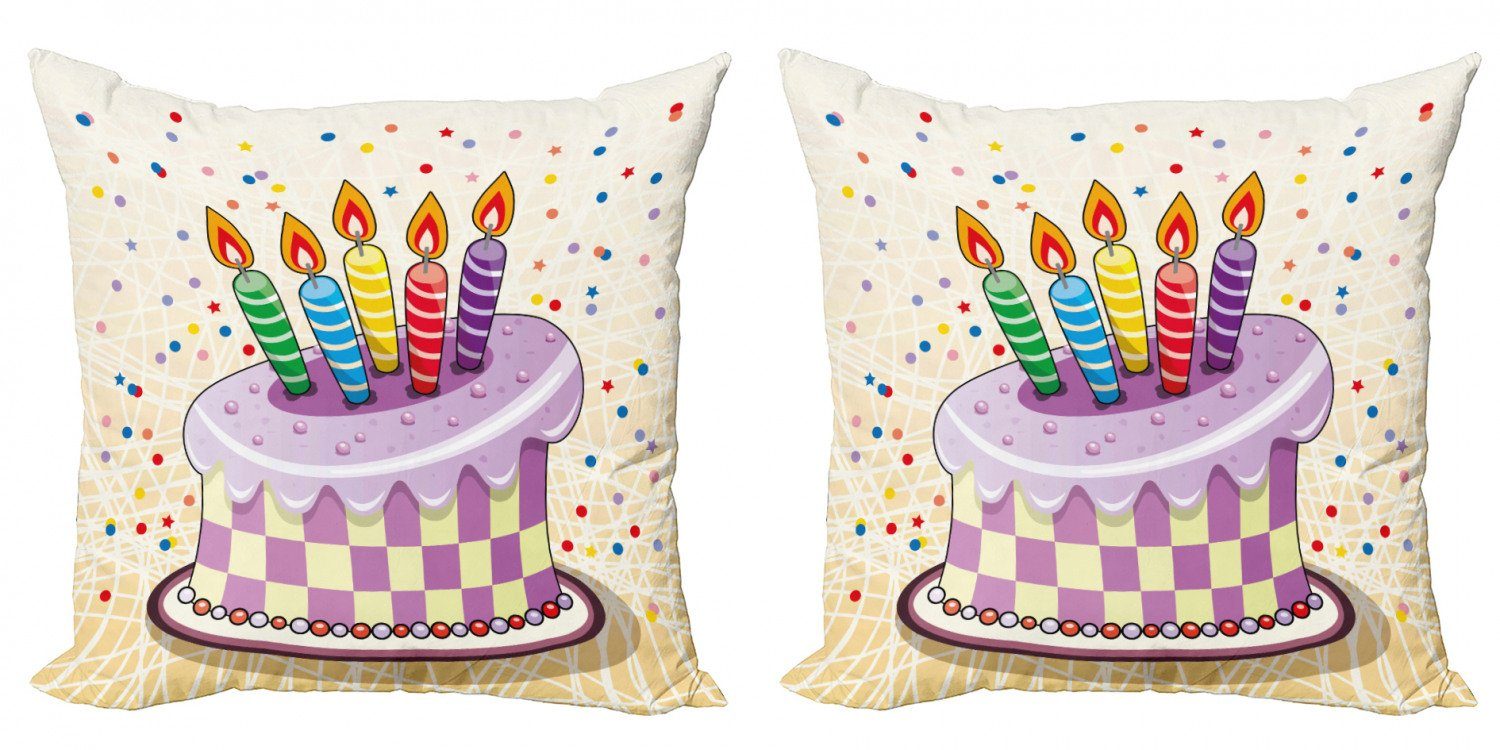 Accent Abakuhaus Sterne Digitaldruck, Kerzen Stück), Dots Doppelseitiger Kuchen Retro (2 Modern Kissenbezüge