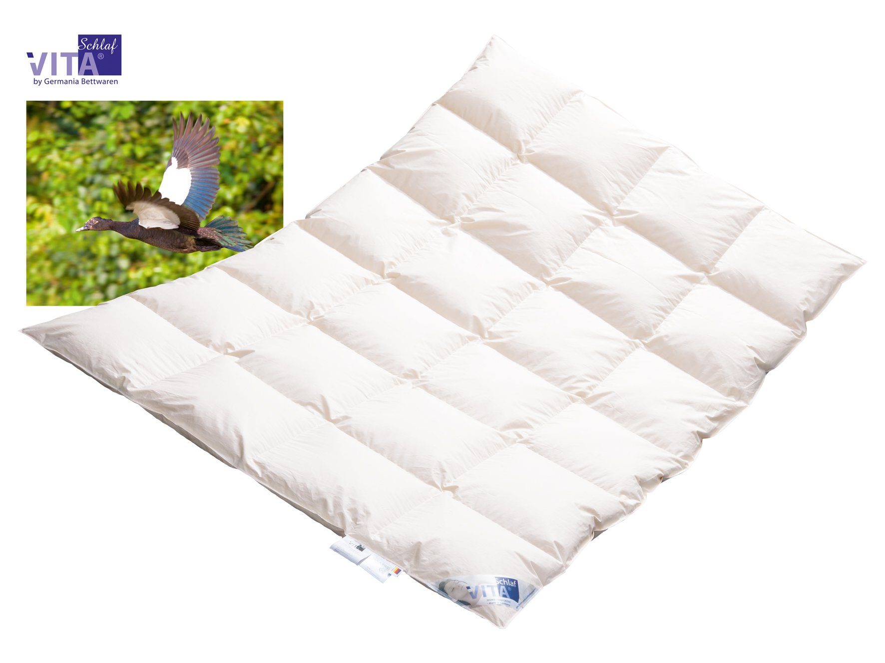 Daunenbettdecke Vitaschlaf® Wildente Bettdecken für Sommer Winter Ganzjahresdecke