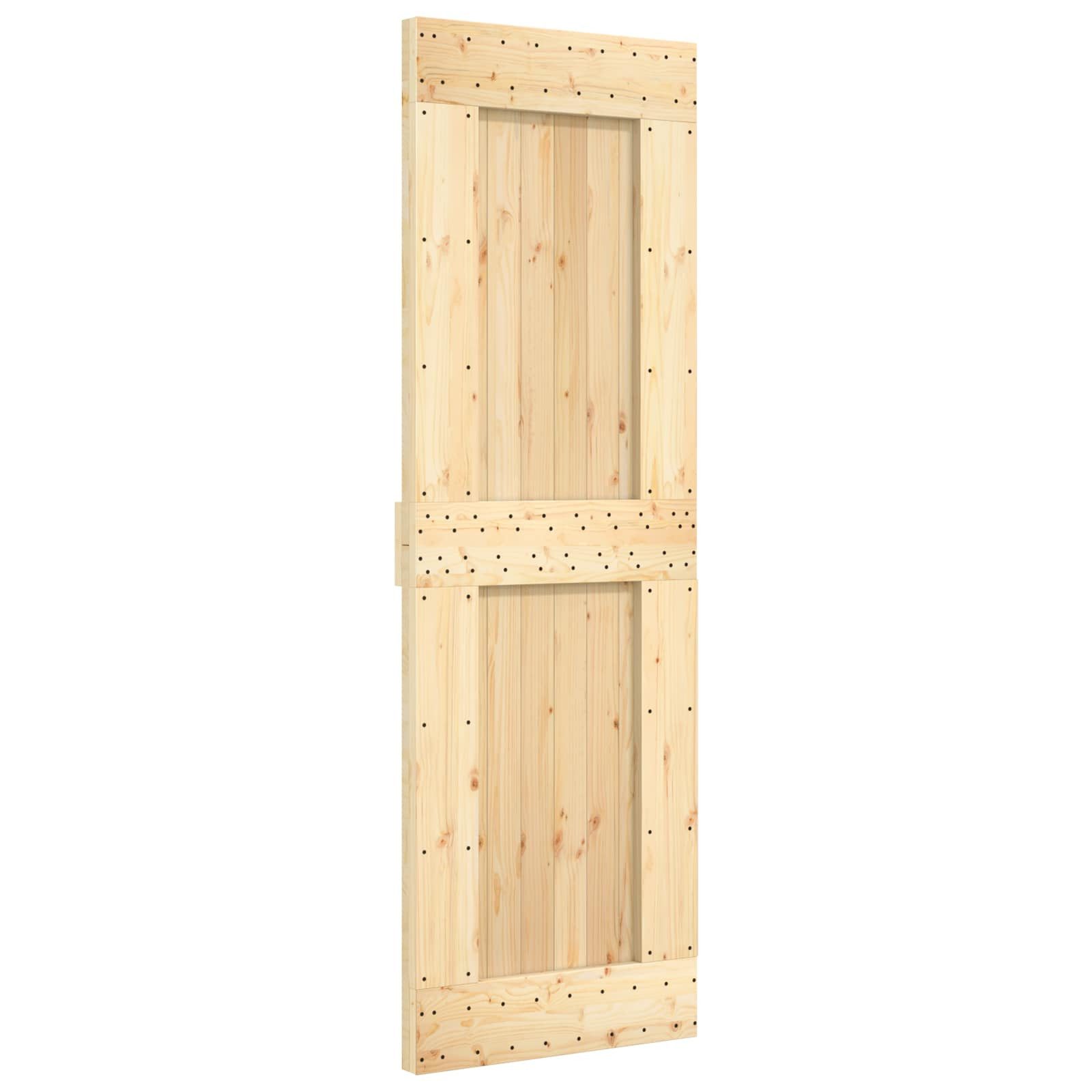 vidaXL Schiebetür Schiebetür NARVIK Natürlich und Schwarz 70 x 210 cm (152,5 cm) (1-St)