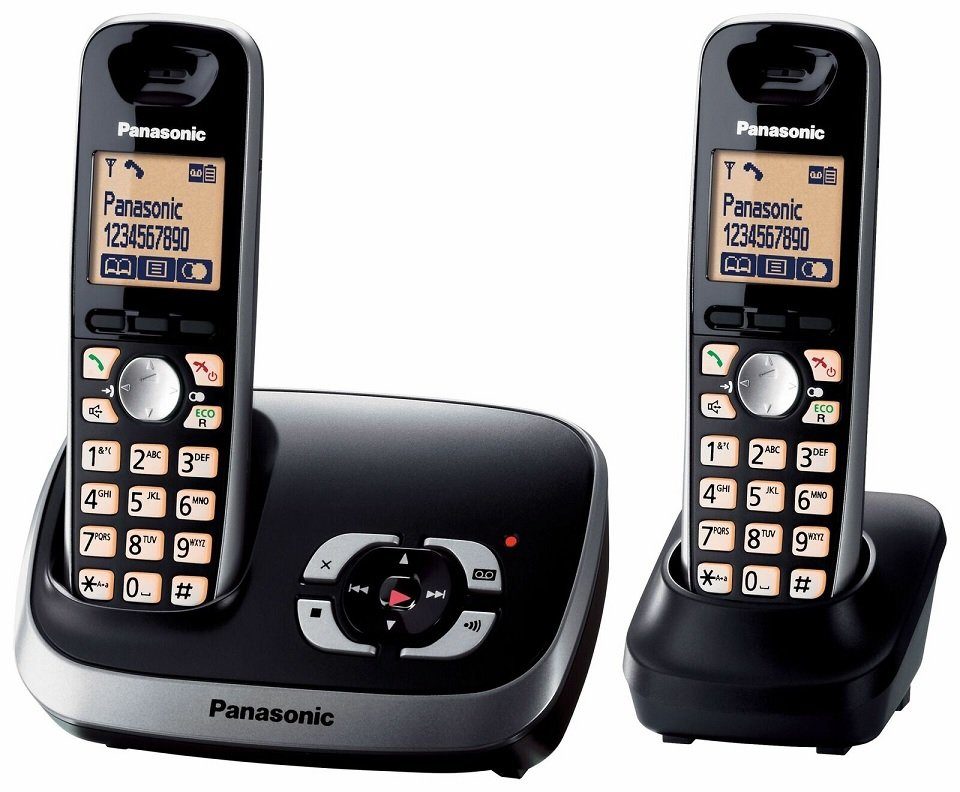 Panasonic KX-TG 6522 GB schwarz Schnurloses DECT-Telefon