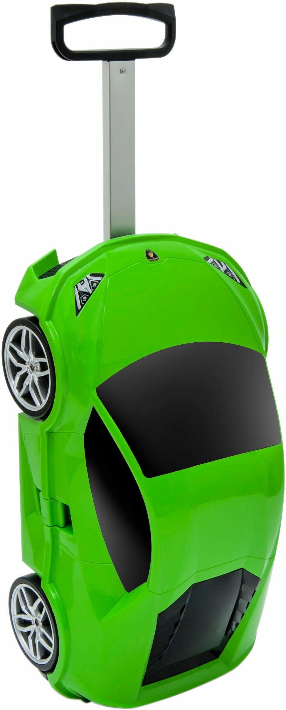 Packenger Hartschalen-Trolley Lamborghini, 4 Rollen, für Kinder grün