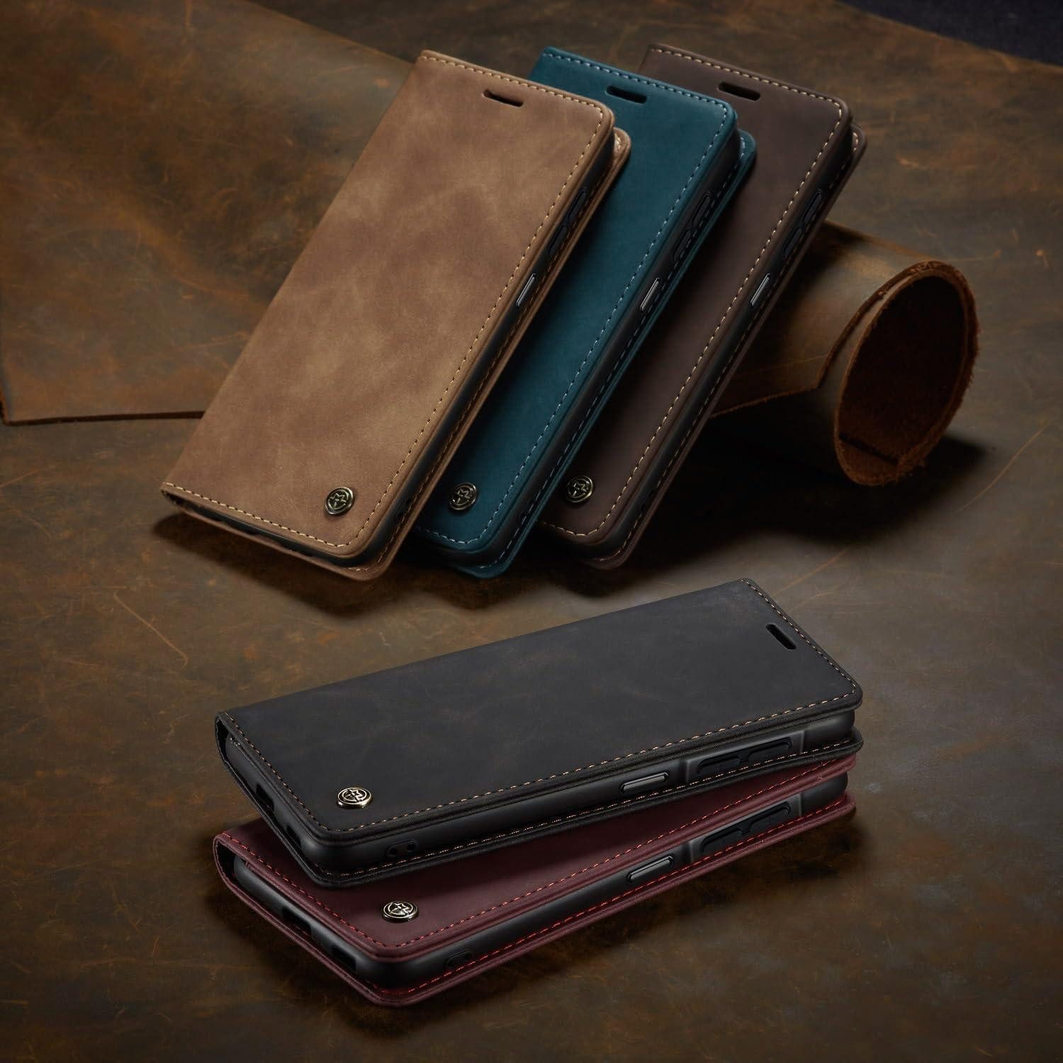 LuxusKollektion Flip Case Handyhülle Galaxy A26 5G Leder Klappbar für Galaxy A26 Kaffee