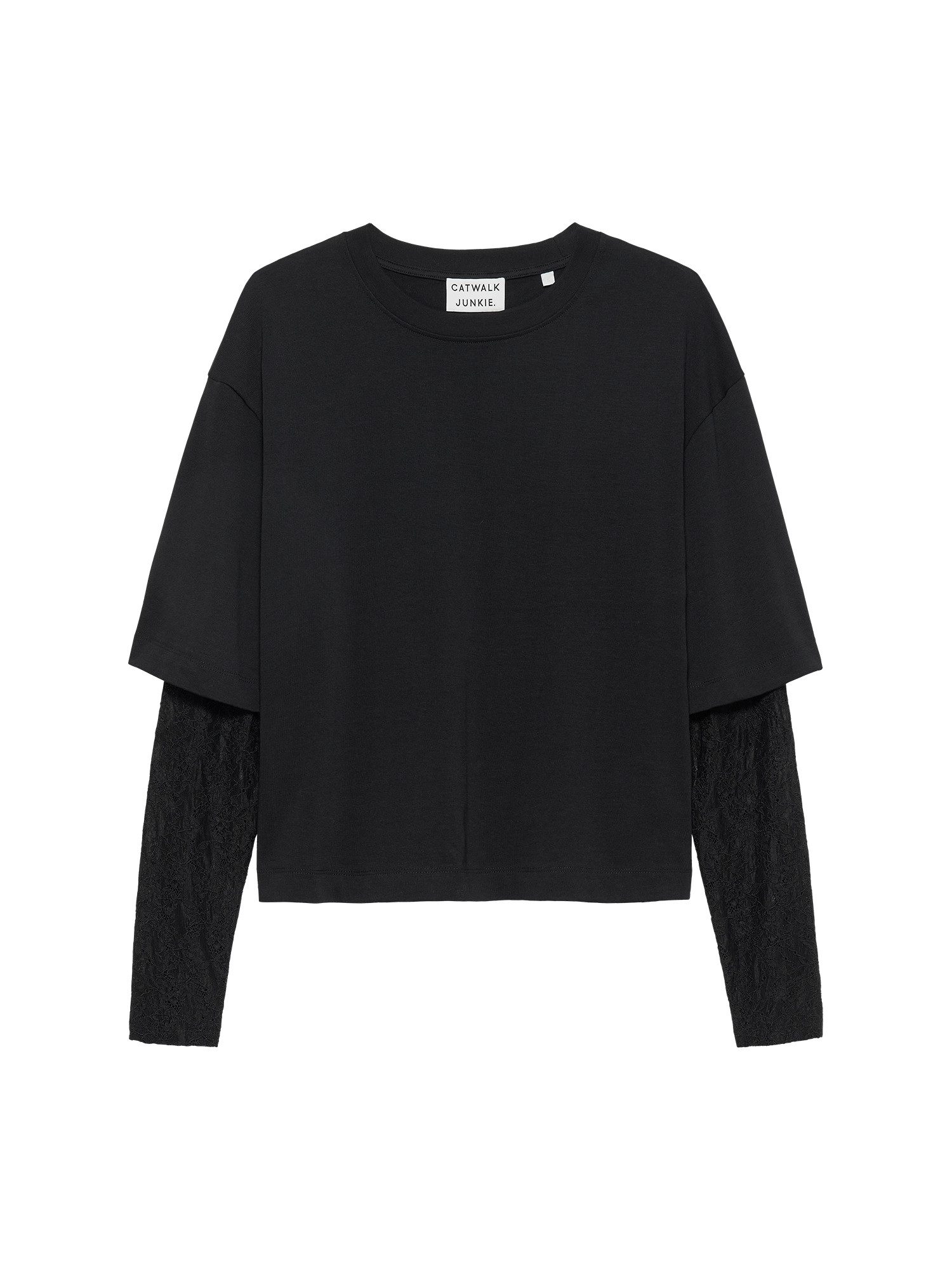 Catwalk Junkie Langarmshirt Loose fit Tshirt with lace sleeves günstig online kaufen