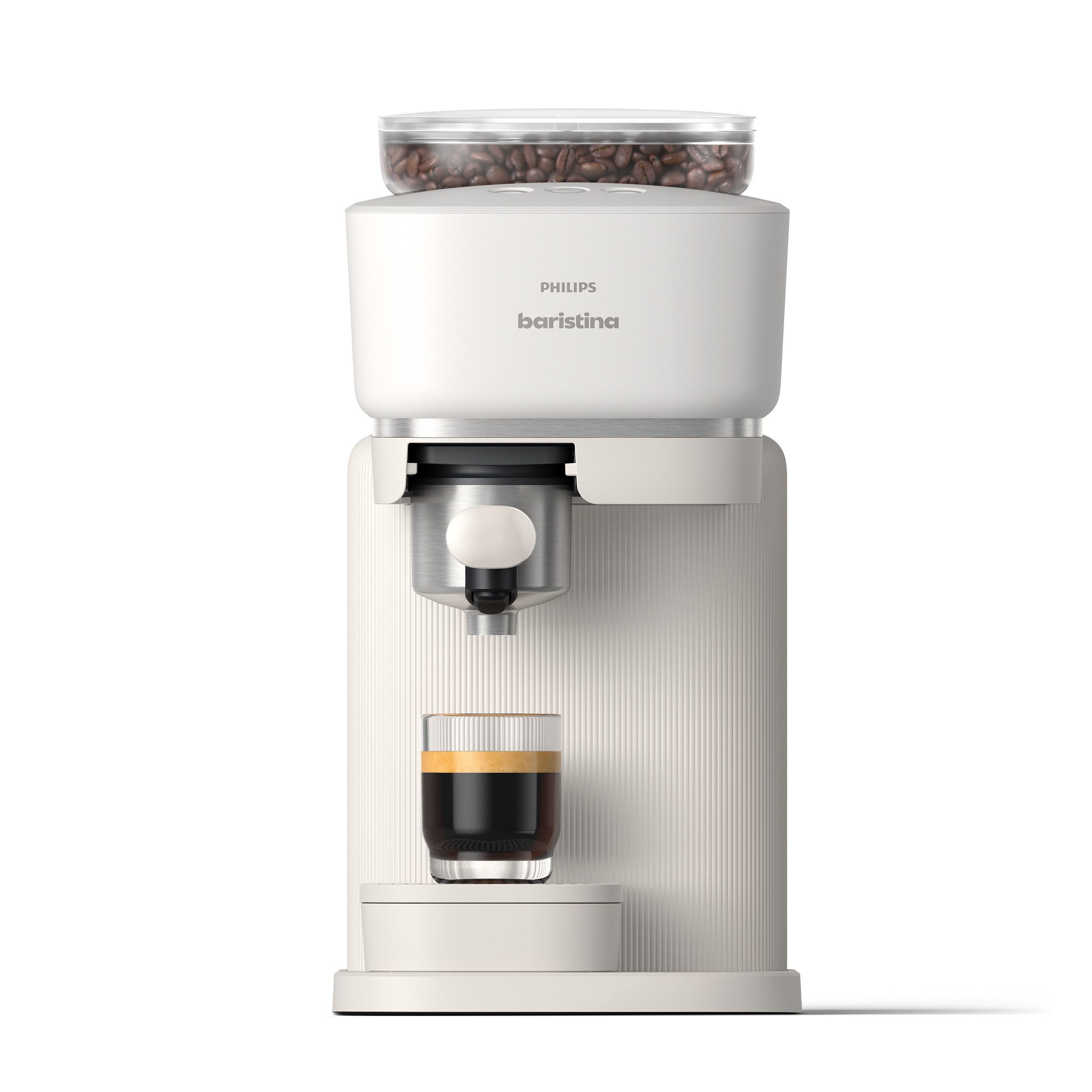 PHILIPS baristina Espressomaschine BAR300/00 mit Mahlwerk für ganze Bohnen, 16 bar Pumpendruck, Naturweiß​