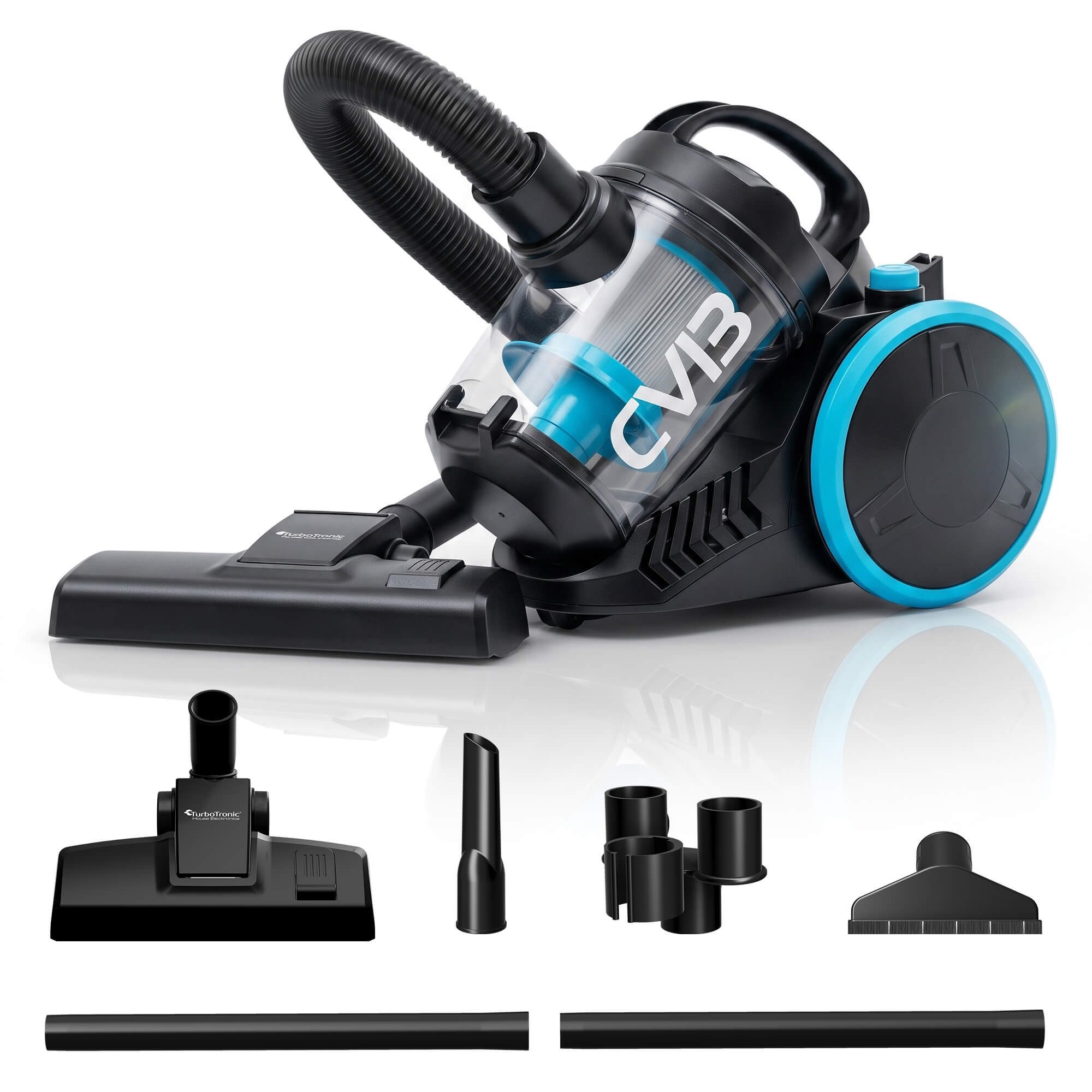 TurboTronic by Z-Line Bodenstaubsauger 700 W beutellos mit 18 kPa Saugkraft, 2,5 l Behälter und HEPA, 700 W, beutellos, Zyklon-Technologie, 16 m Aktionsradius, automatische Kabelaufwicklung
