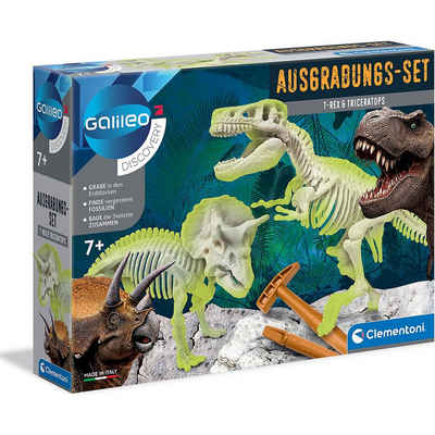 Clementoni® Lernspielzeug »Galileo - Ausgrabungs-Set T-Rex & Triceratops«