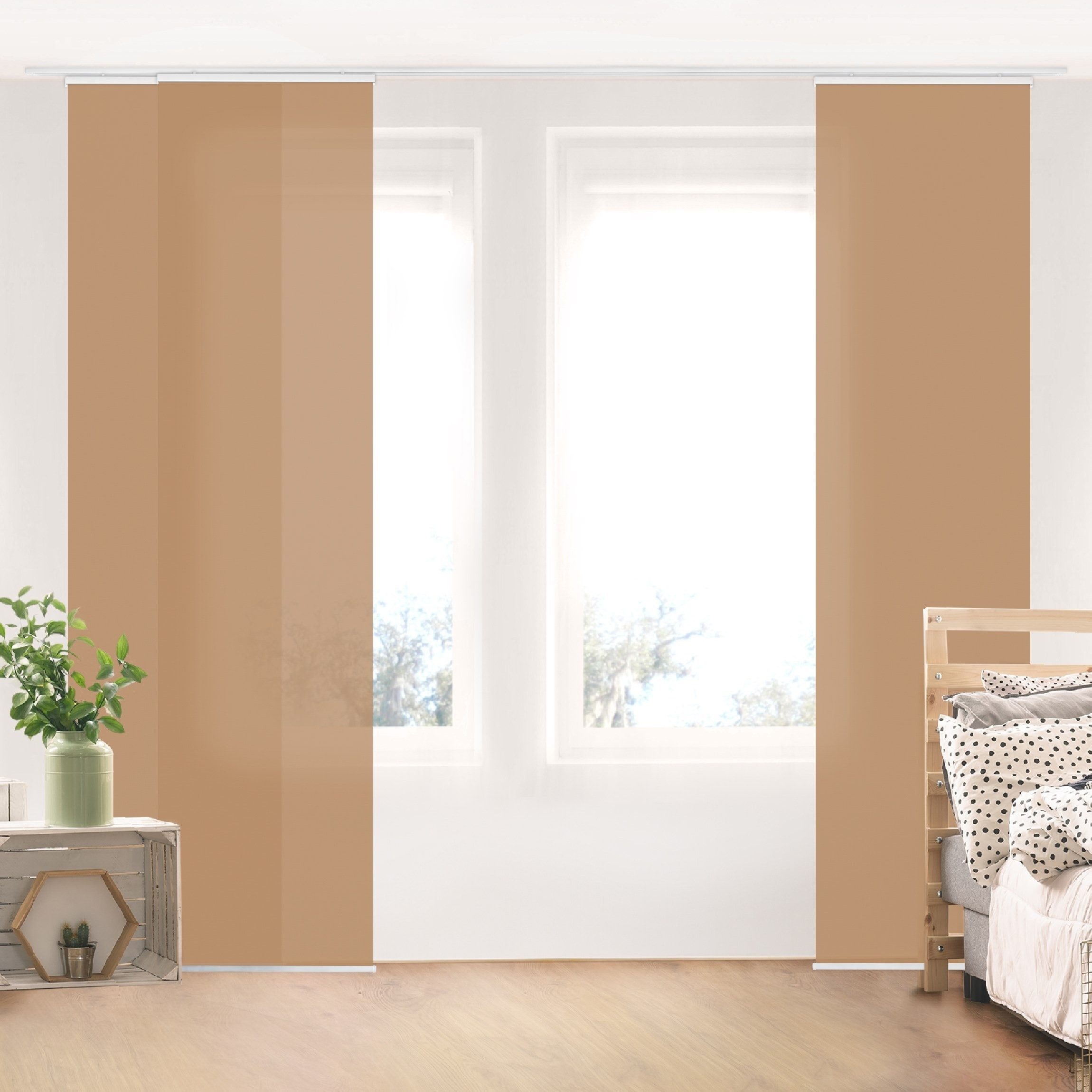 Bilderdepot24 Schiebegardine modern Flächenvorhang blickdicht Terracotta günstig online kaufen