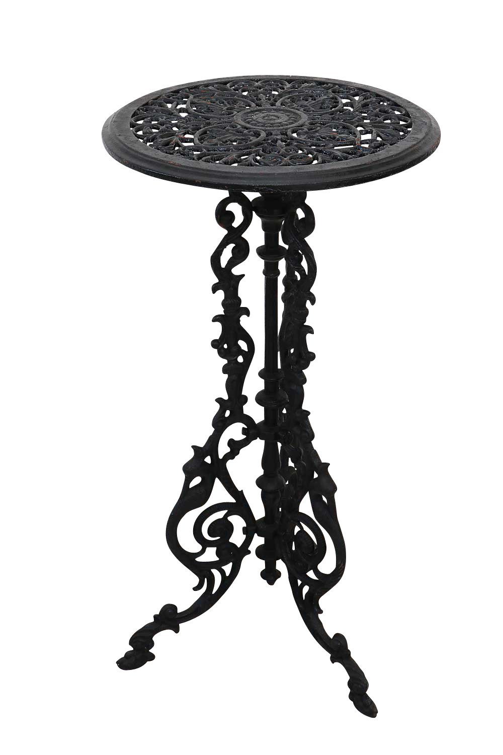 Aubaho Gartentisch Gartentisch Gusseisen 72cm Tisch Beistelltisch Eisen  Antik-Stil schwarz massiv