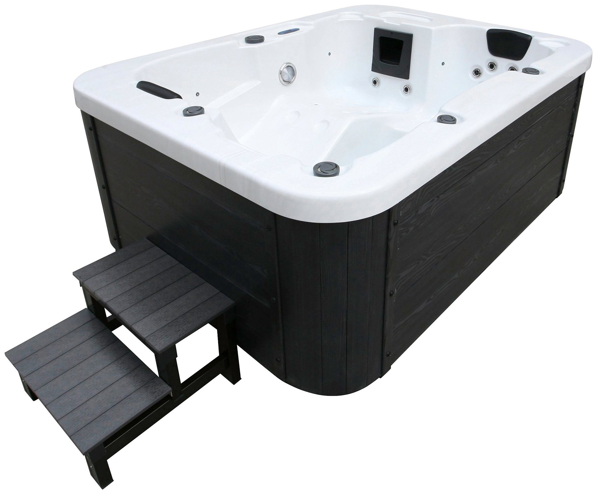 HOME DELUXE Whirlpool »White Marble«, (Set), mit Treppe und Abdeckung